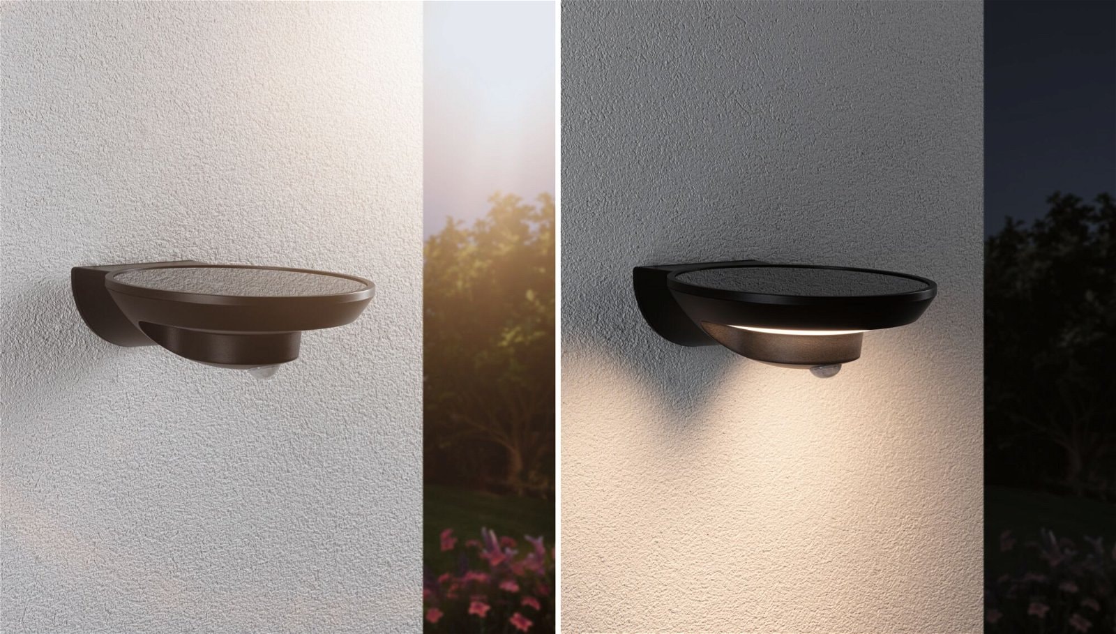 Paulmann LED Außen-Wandleuchte »Solar Bordola IP44 180x211mm 3000K 3,5W 220lm Anthrazit Kunststoff«, 1 flammig, Bewegungsmelder