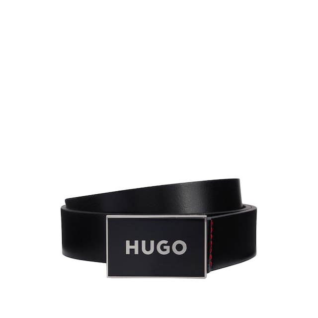 HUGO Ledergürtel »Gerrity_Sz30«, mit Markenlabel auf der Schnalle online  bei