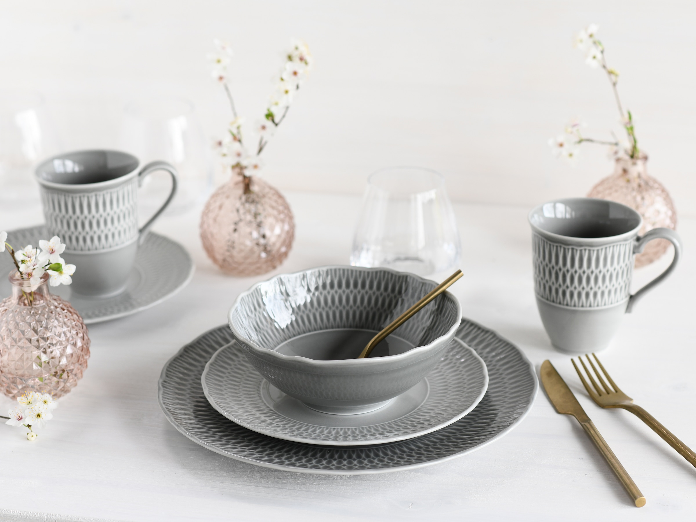 CreaTable Kombiservice »Sofia, Kombi-Service 16 tlg«, (Set, 16 tlg.), Klassisch-elegantes Relief
