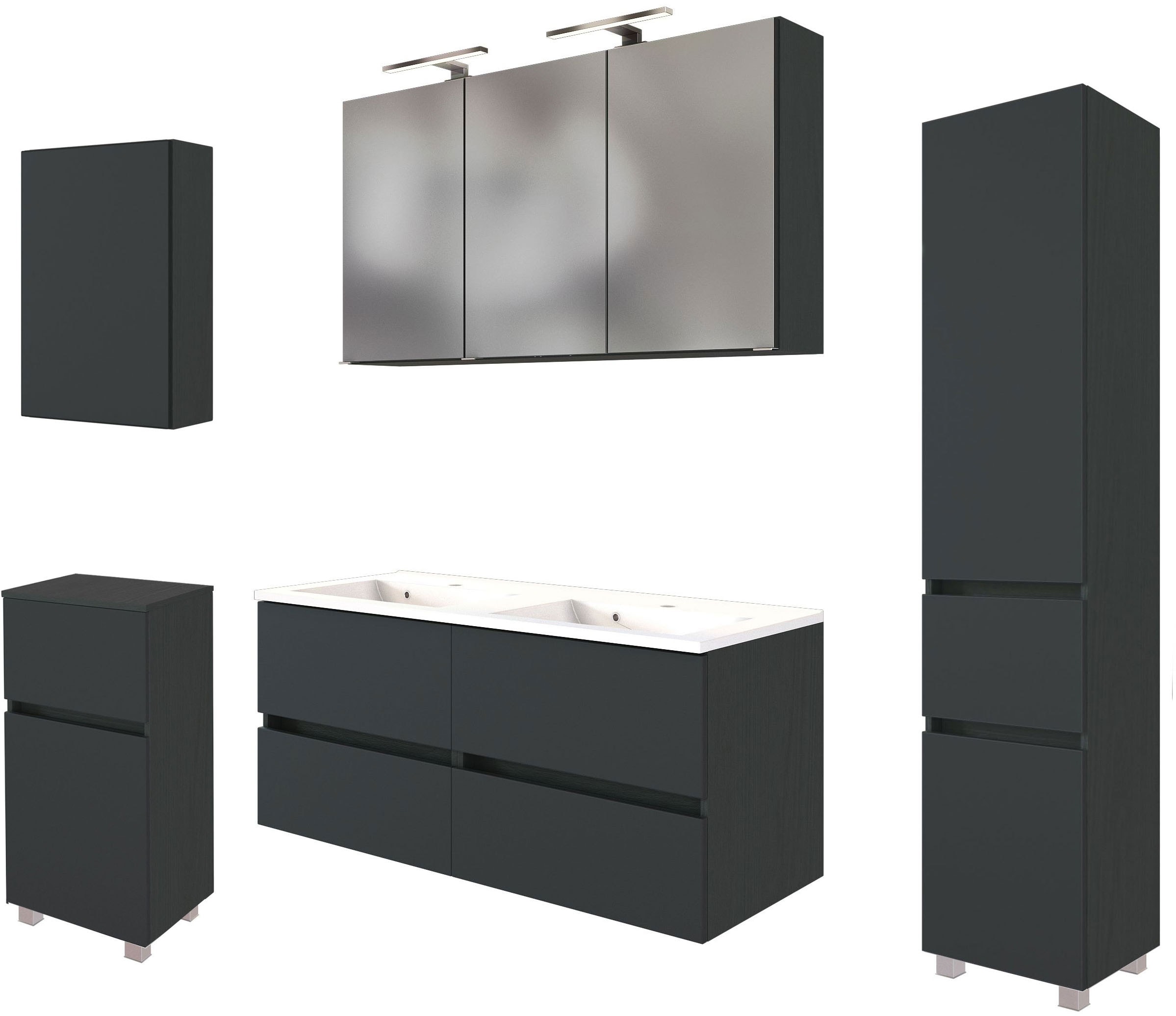 welltime Badmöbel-Set »Welltime Möbel Baabe Waschtisch-Set 3tlg. oder 5tlg. günstig online kaufen