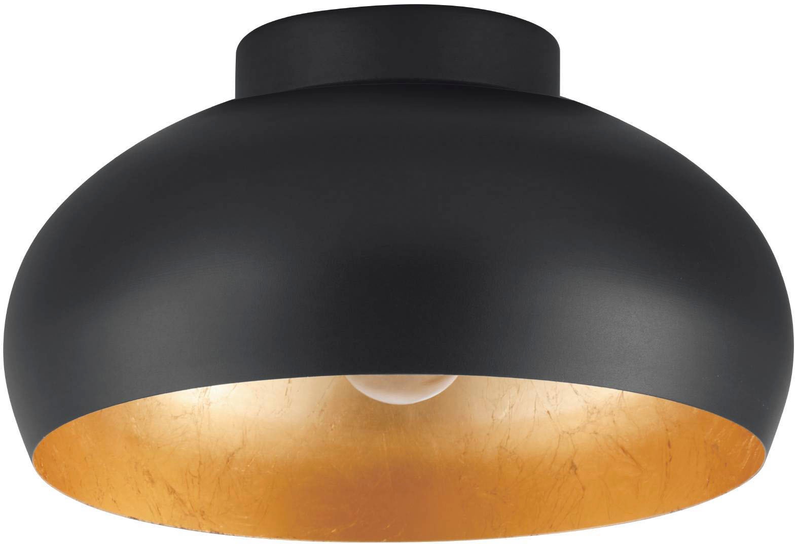 EGLO Deckenleuchte »MOGANO 2 Deckenlampe, Stahl, E27, IP20, Wohnzimmerlampe, Flurampe«, Leuchtmittel E27 | Leuchtmittel wechselbar-ohne Leuchtmittel, Wand-/Deckenleuchte, H17,5 x Ø28 cm, schwarz, gold, 1X40W exkl.