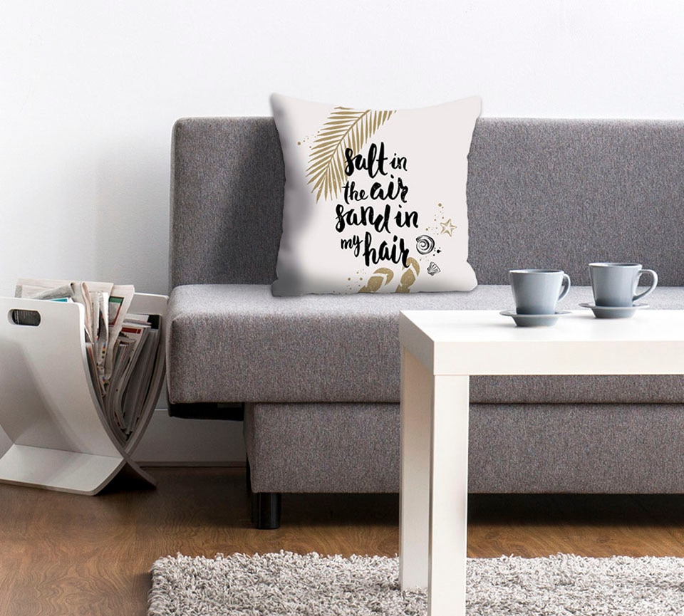 queence Dekokissen »Salt & Sand«, Kissenhülle,Salt in the air,sand in my ha günstig online kaufen
