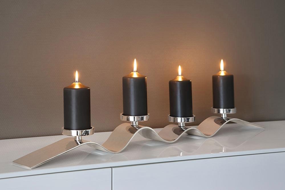 Kerzenständer »WAVE, für Kerzen, Online-Shop aufwendige Handarbeit, kaufen 4 Teelichthalter Fink Adventsleuchter«, im 4-flammig