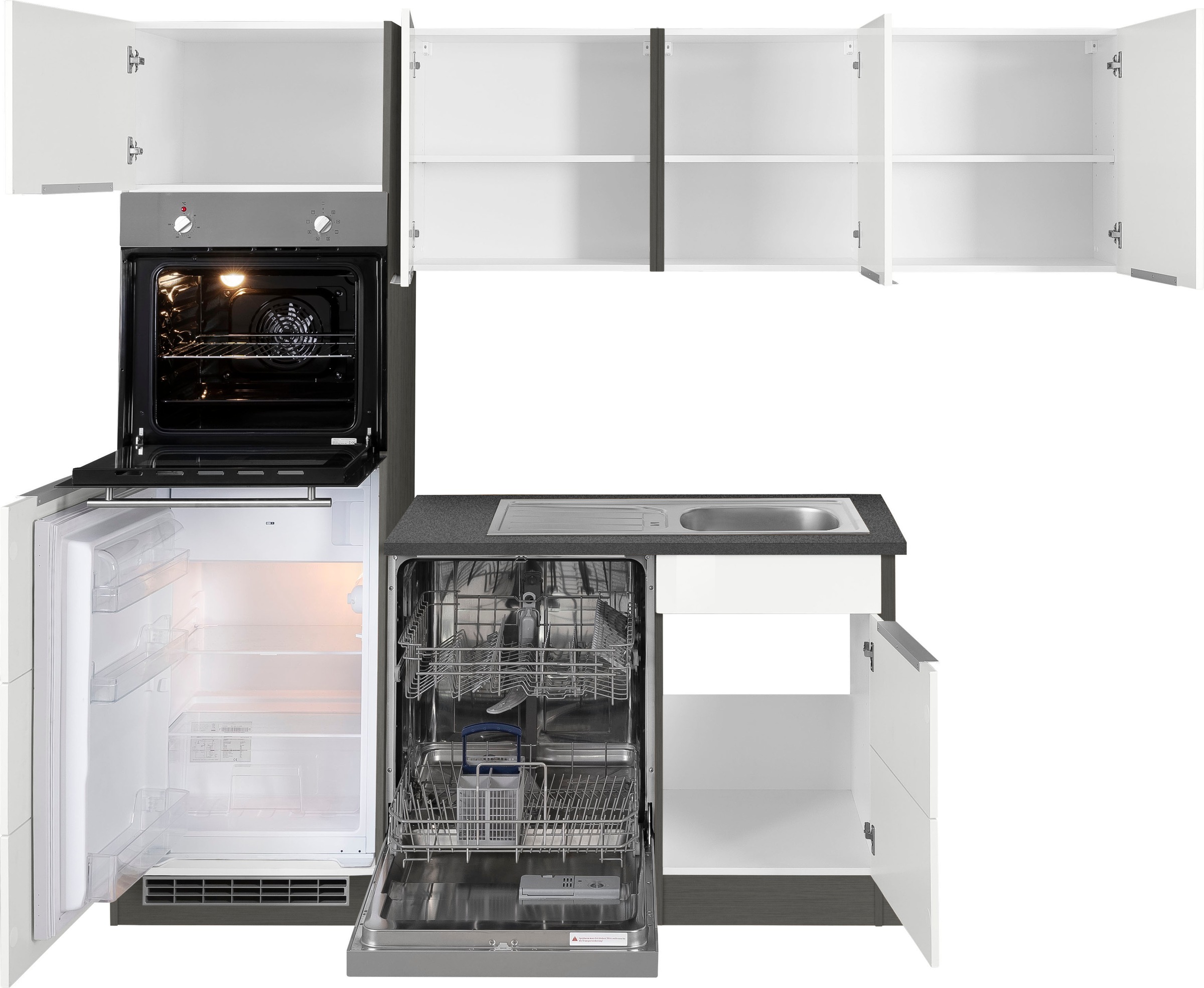 KOCHSTATION Winkelküche »KS-Brindisi Stellbreite 230/170 cm«, wahlweise mit E-Geräten und Induktion, mit MDF-Fronten