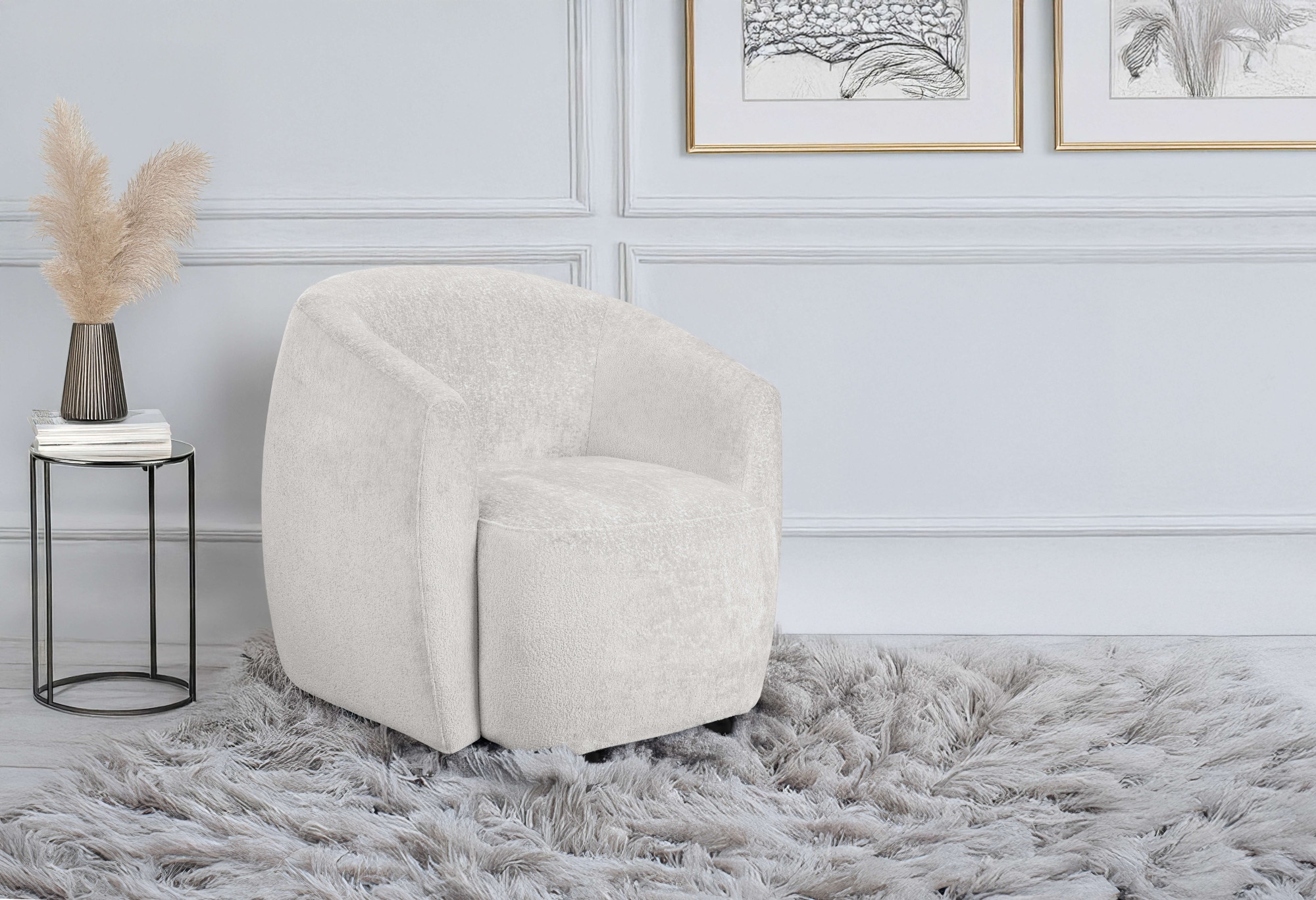 andas Sessel »Vallsta«, Breite 85 cm, Chenille oder Boucle Stoff, Drehfunktion verfügbar