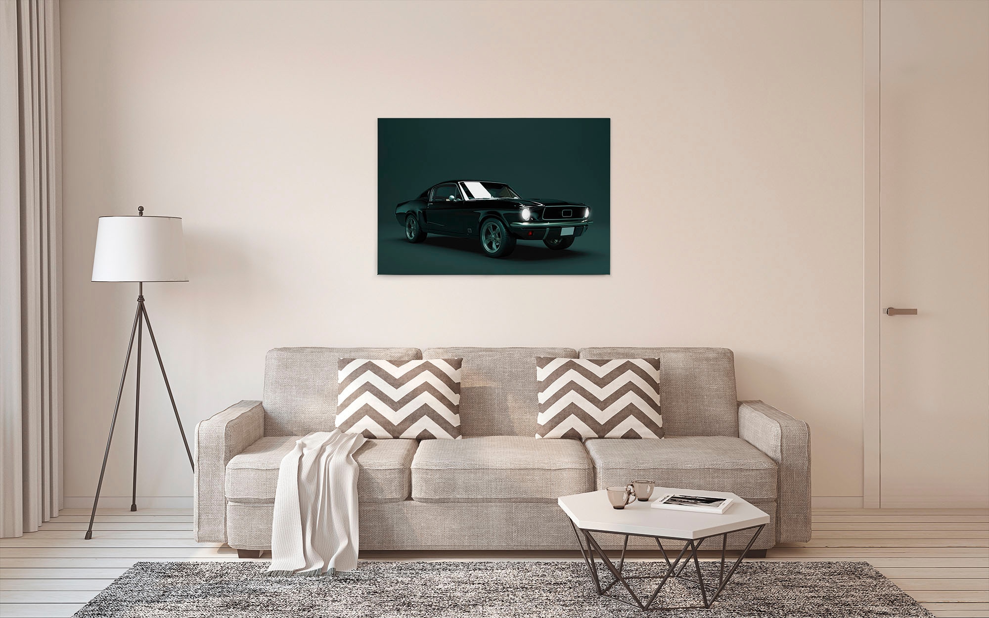 A.S. Création Leinwandbild »mustang«, Kunst-Auto-Kinder, (1 St.), Keilrahmen Bild Oldtimer Auto Leinwand-Bild Wohnzimmer modern Wandbild