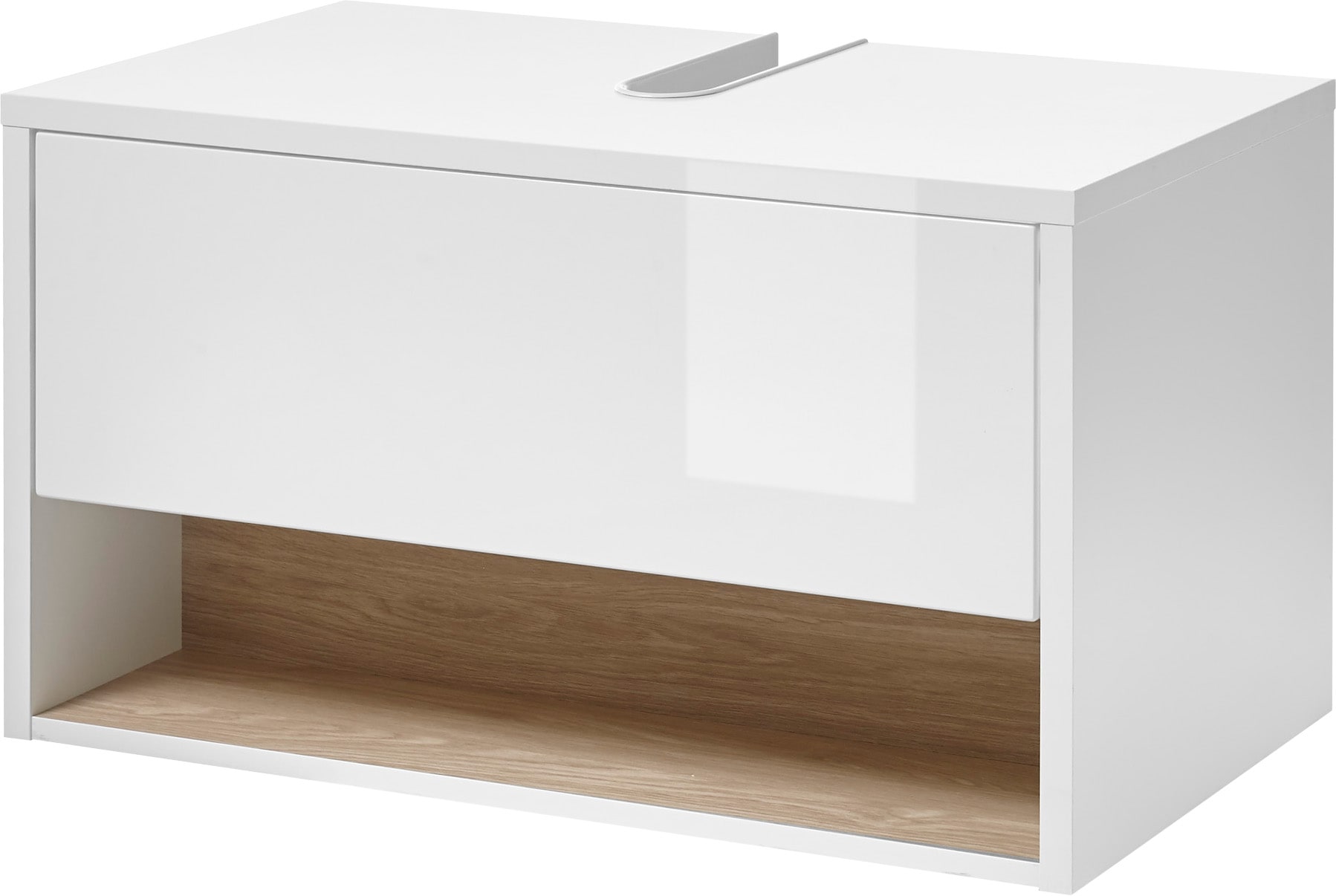Places of Style Badmöbel-Set »Studio Line, Bad im modernen Design, 2-teiliges Badezimmer«, (2 St.), Unterschrank und Spiegel, in zwei Farben verfügbar, viel Stauraum