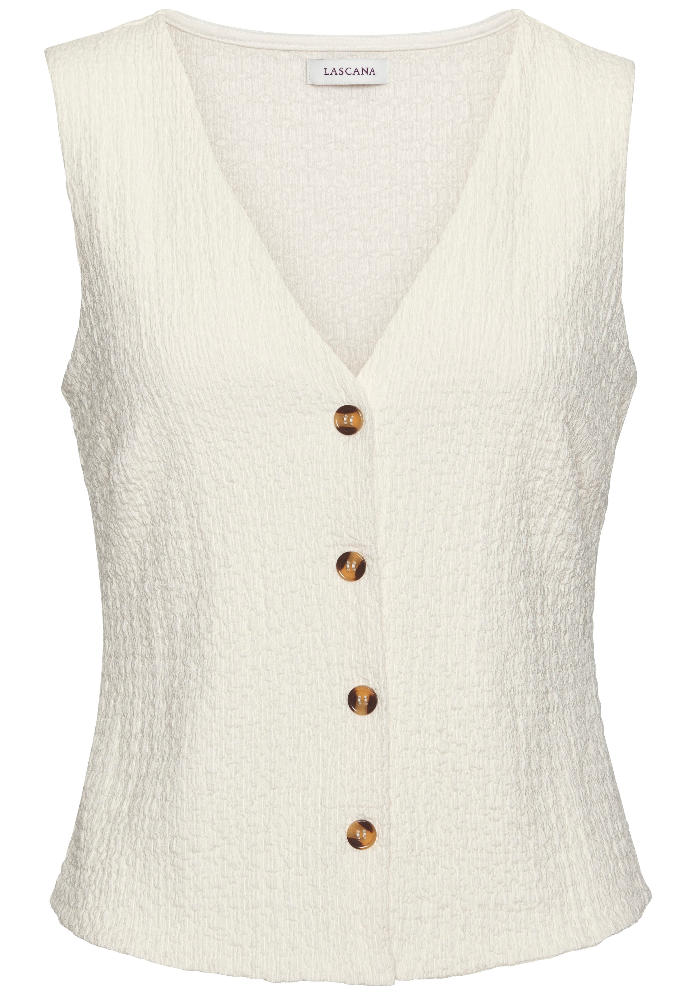 LASCANA Tanktop, mit V-Ausschnitt, Sommertop, modische Strukturware