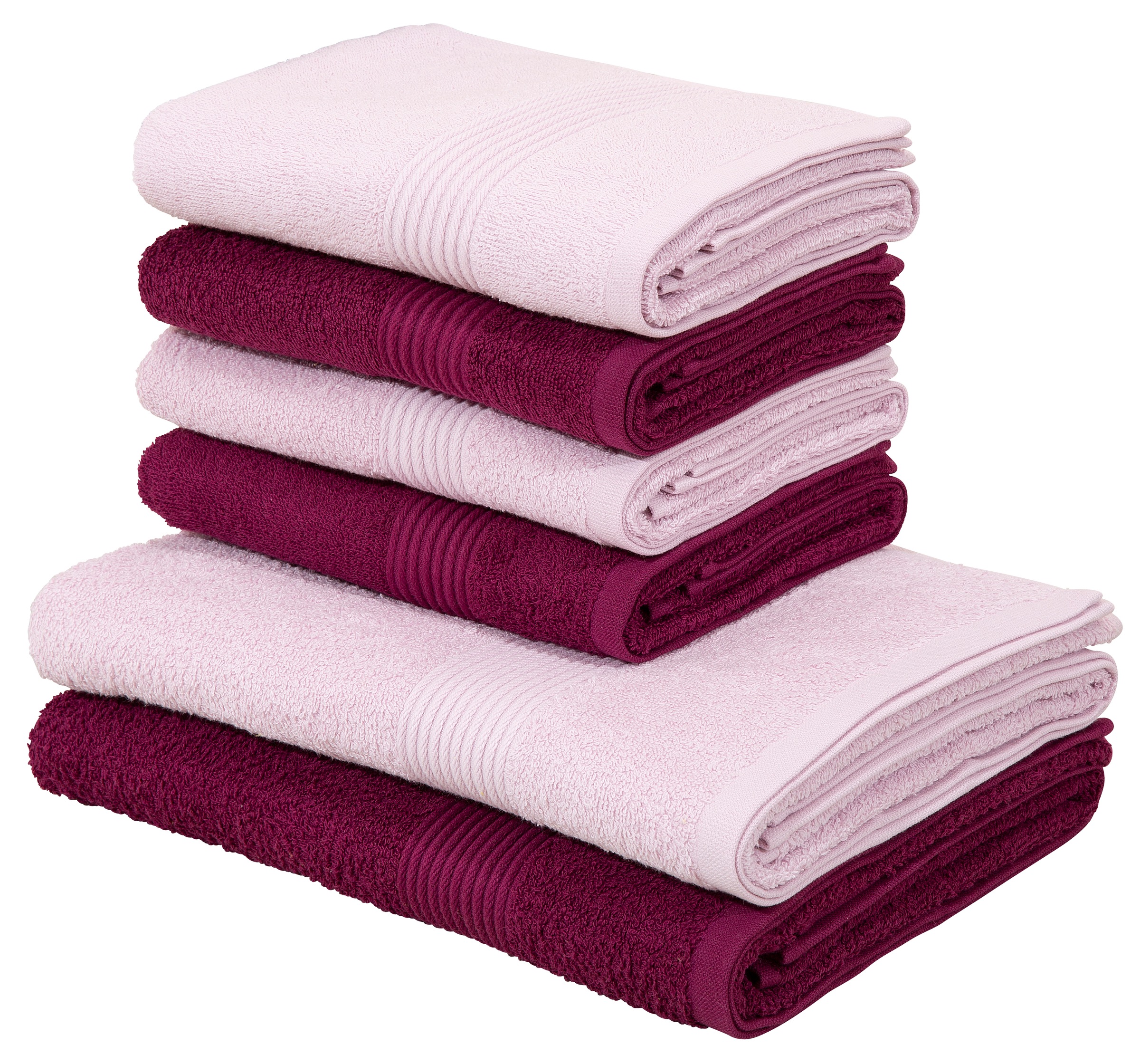 my home Handtuch Set »Anna, 2 Duschtücher 70x140, 4 Handtücher 50x100«, Set günstig online kaufen