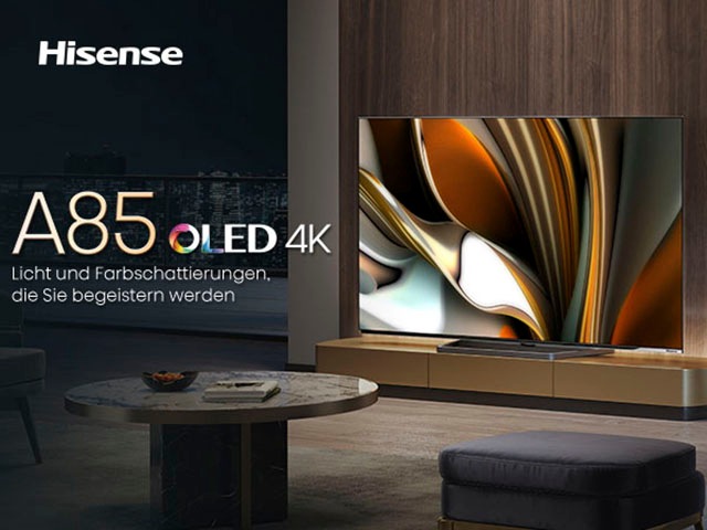 Hisense OLED-Fernseher »55A85H«, 139 cm/55 Zoll, 4K Ultra HD, Smart-TV, 120Hz, HDMI 2.1, Dolby Vision IQ, USB Recording, Sprachassistenten