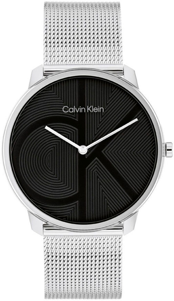 Calvin Klein Quarzuhr »CK ICONIC 40 mm«, Armbanduhr, Damenuhr, Herrenuhr, Edelstahlarmband, analog