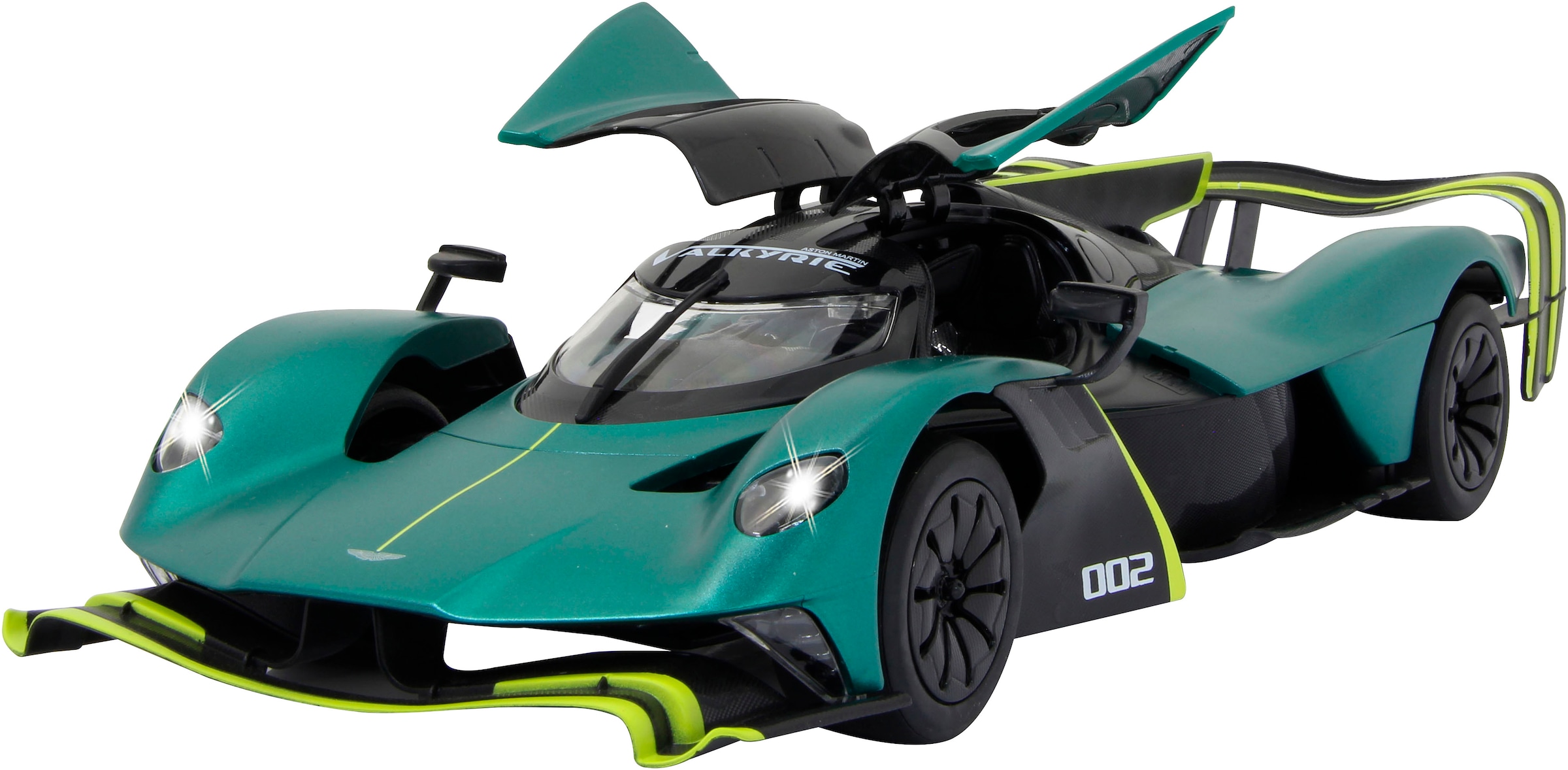 Jamara RC-Auto »Aston Martin Valkyrie AMR Pro, dunkelgrün, 2,4GHz, Tür manuell«, mit LED Beleuchtung