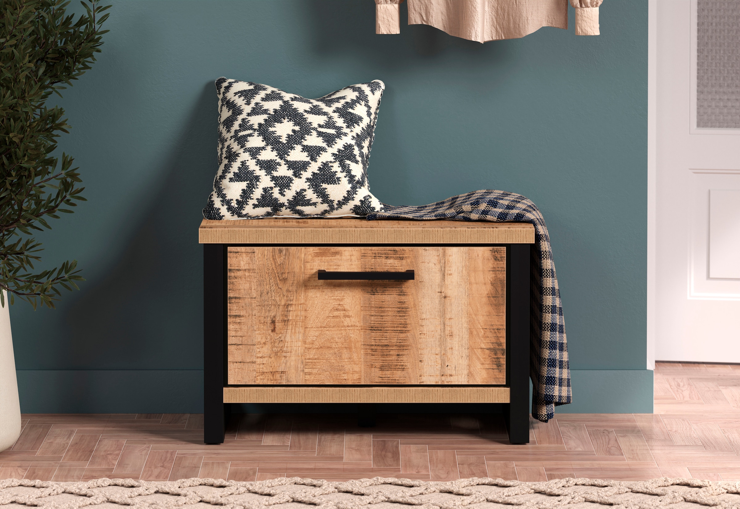 Home affaire Sitzbank »Elda«, (1 St.), Sitzbank mit 1 Gasdruckdämpfer Klappe – (B/T/H) 73/39/47 cm