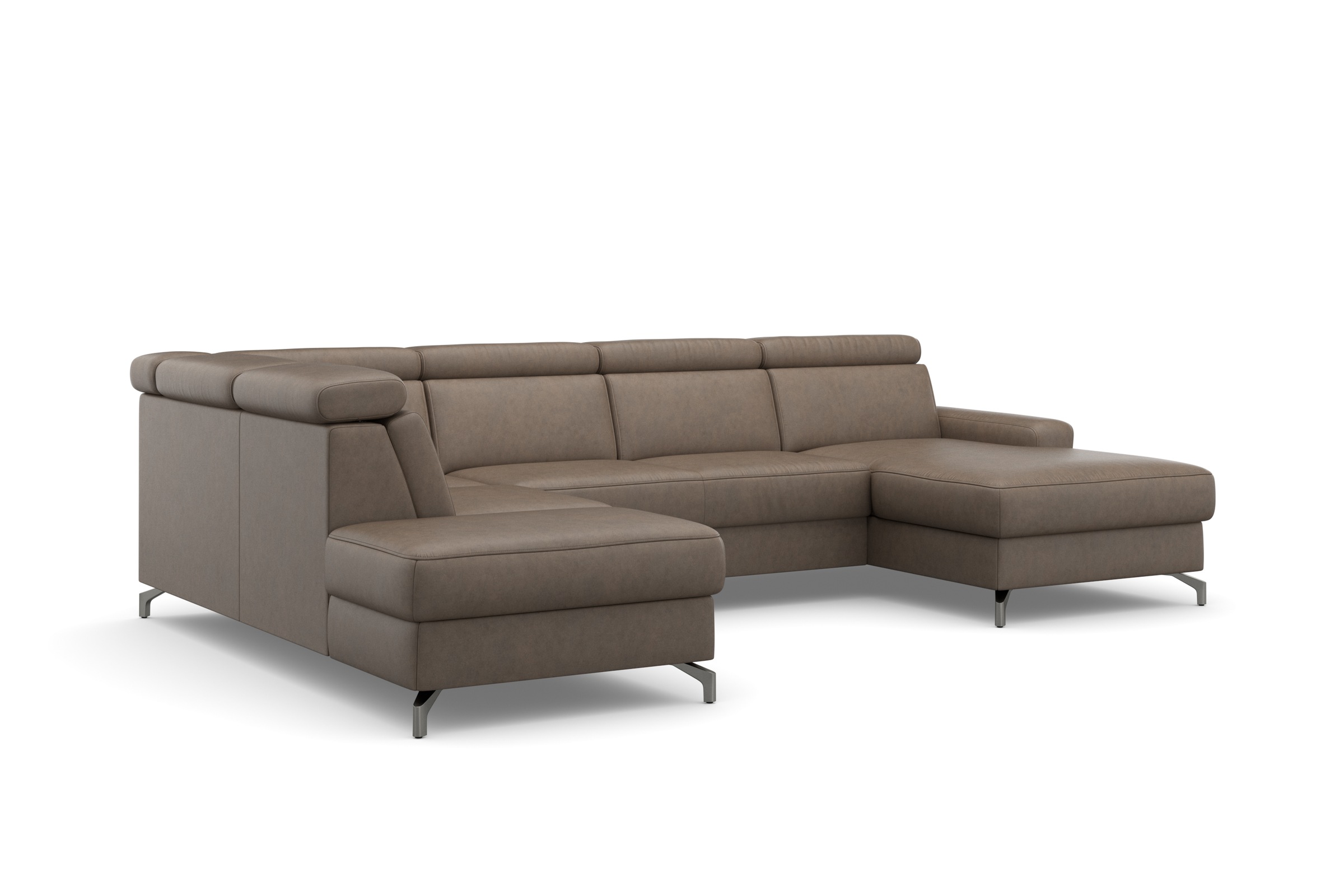 sit&more Wohnlandschaft »Scarlett U-Form«, inklusive Kopfteilverstellung, wahlweise mit Bettfunktion, Bettkasten