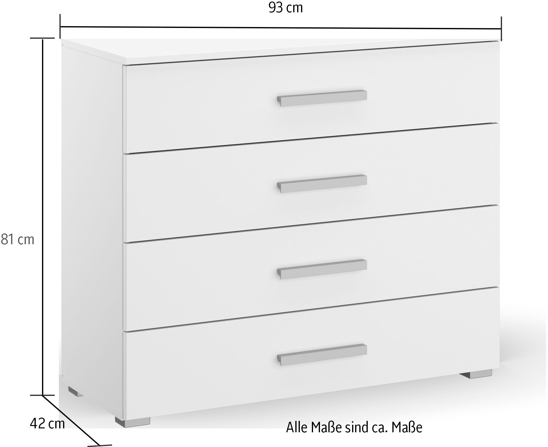 rauch Schubkastenkommode »Sideboard Kommode Schubkastenkommode KOLUNA«, Breite 93 cm mit 4 großen Schubladen für viel Stauraum MADE IN GERMANY