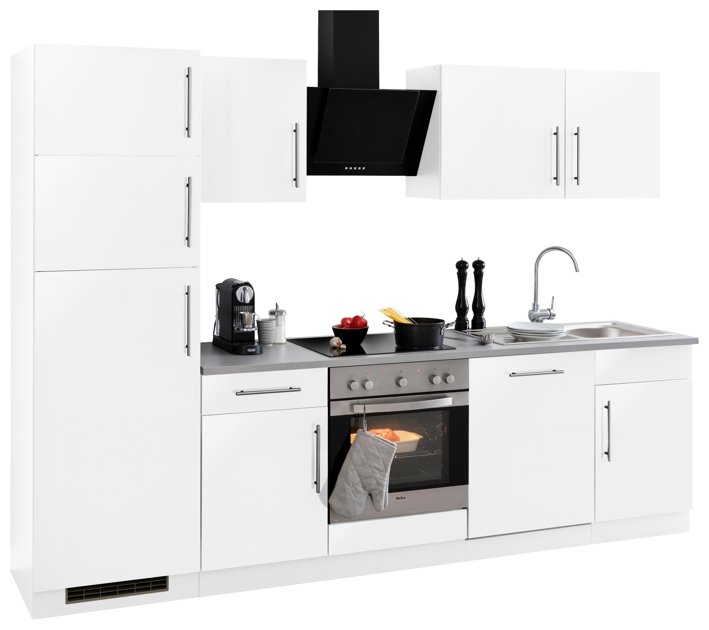 und »Cali«, Küchenzeile E-Geräten auf Breite Kühl-Gefrierkombination, kaufen mit Raten cm wiho Küchen 280