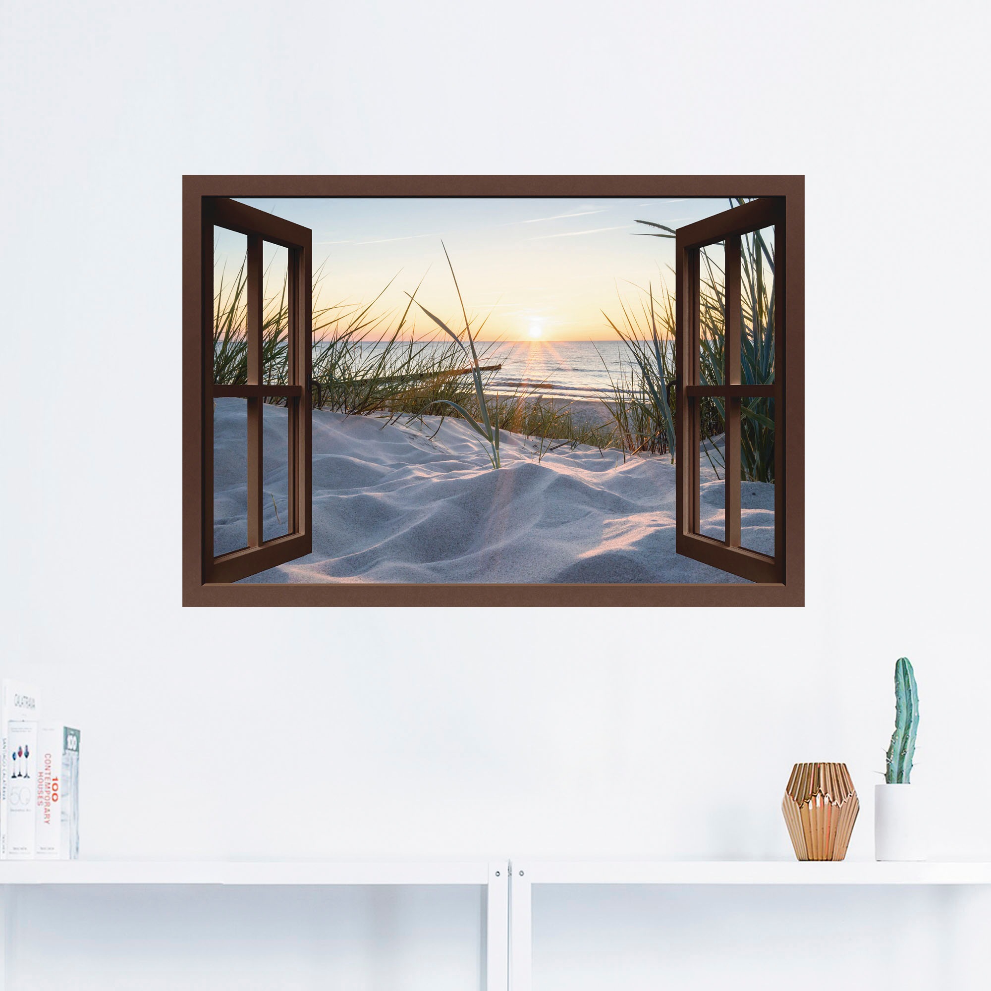 Artland Wandbild "Ostseestrand durchs Fenster", Meer Bilder, (1 St.), als A günstig online kaufen