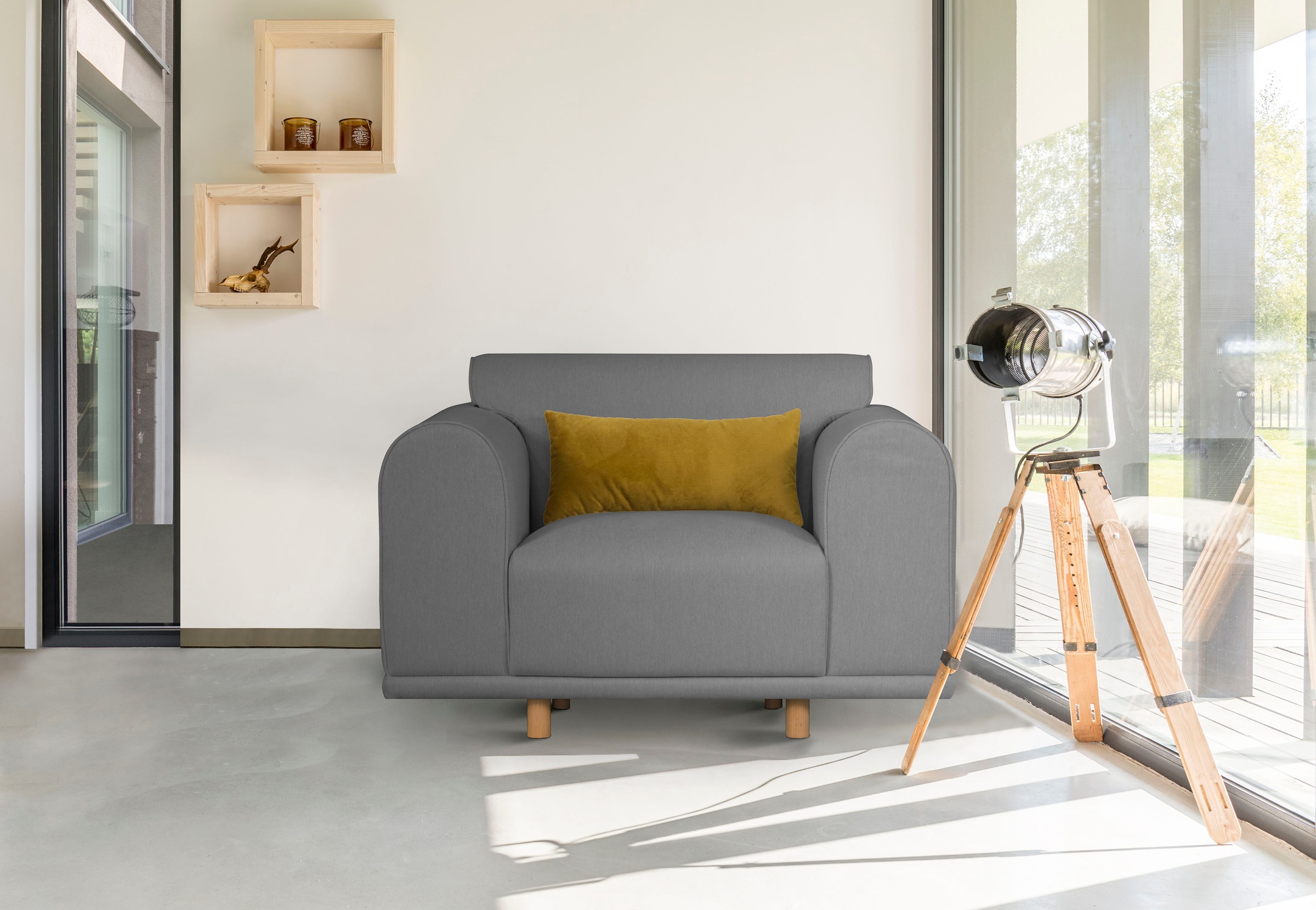 andas Loveseat »Maroon Sessel«, in skandinavischem Design, mit losem Kissen günstig online kaufen