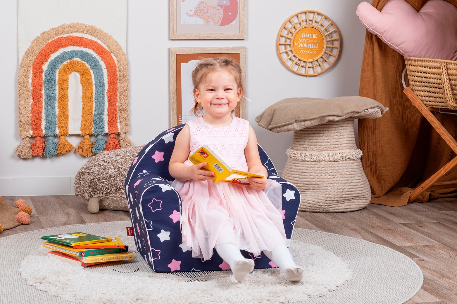 Knorrtoys® Sessel »Star blue pink«, für Kinder; Made in Europe