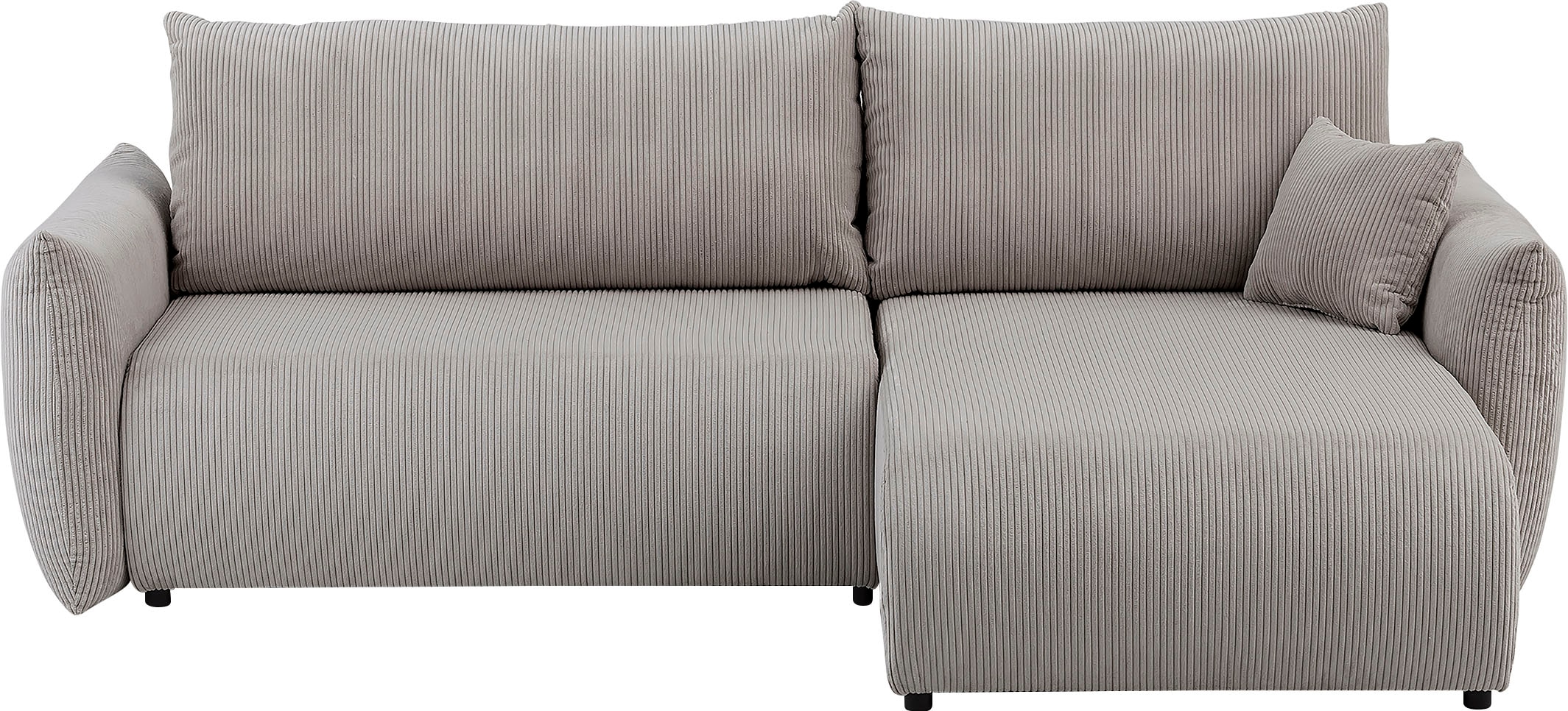 INOSIGN Ecksofa »MAVAS Schlafsofa mit Bettkasten, L-Form,«, ca.257/127cm (Liegefläche 212/145 cm), Cord, Chenille, Struktur