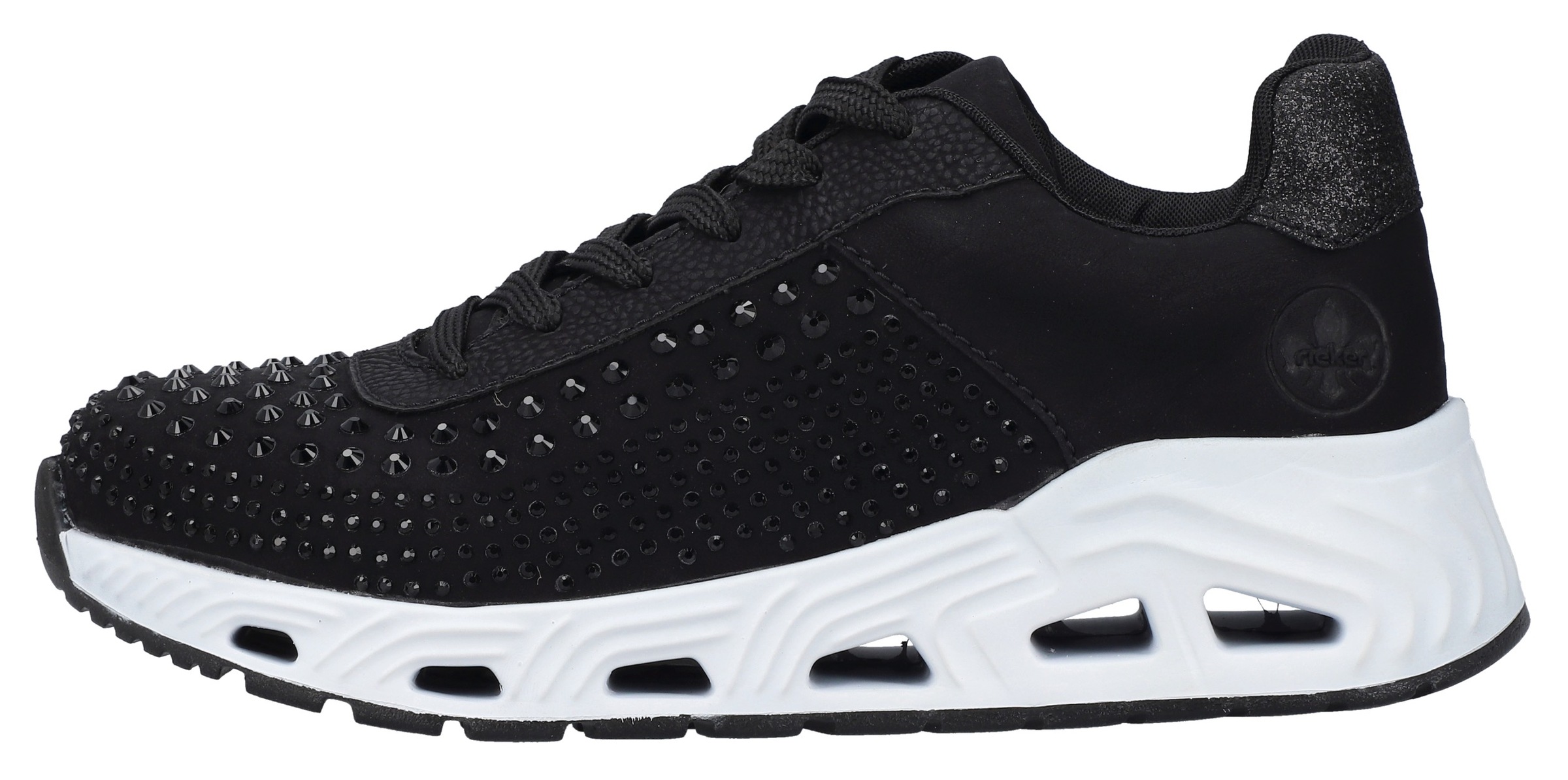 Rieker Keilsneaker, mit Schmuckstein-Verzierung, Freizeitschuh, Halbschuh, Schnürschuh