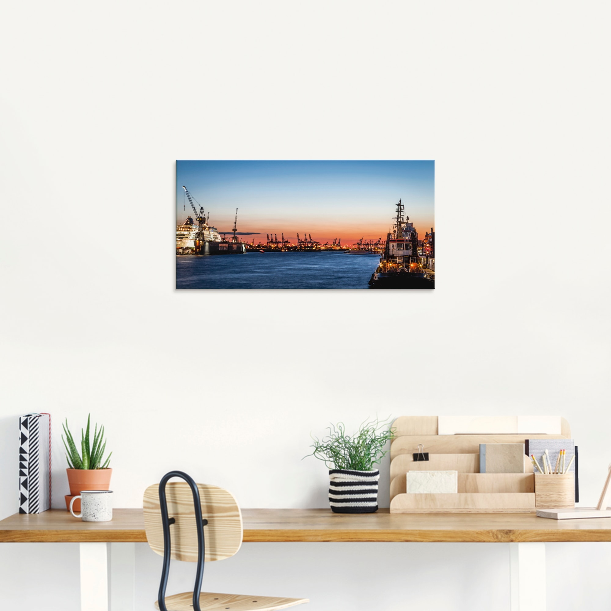 Artland Glasbild »Hamburger Hafen«, Deutschland, (1 St.), in verschiedenen Größen