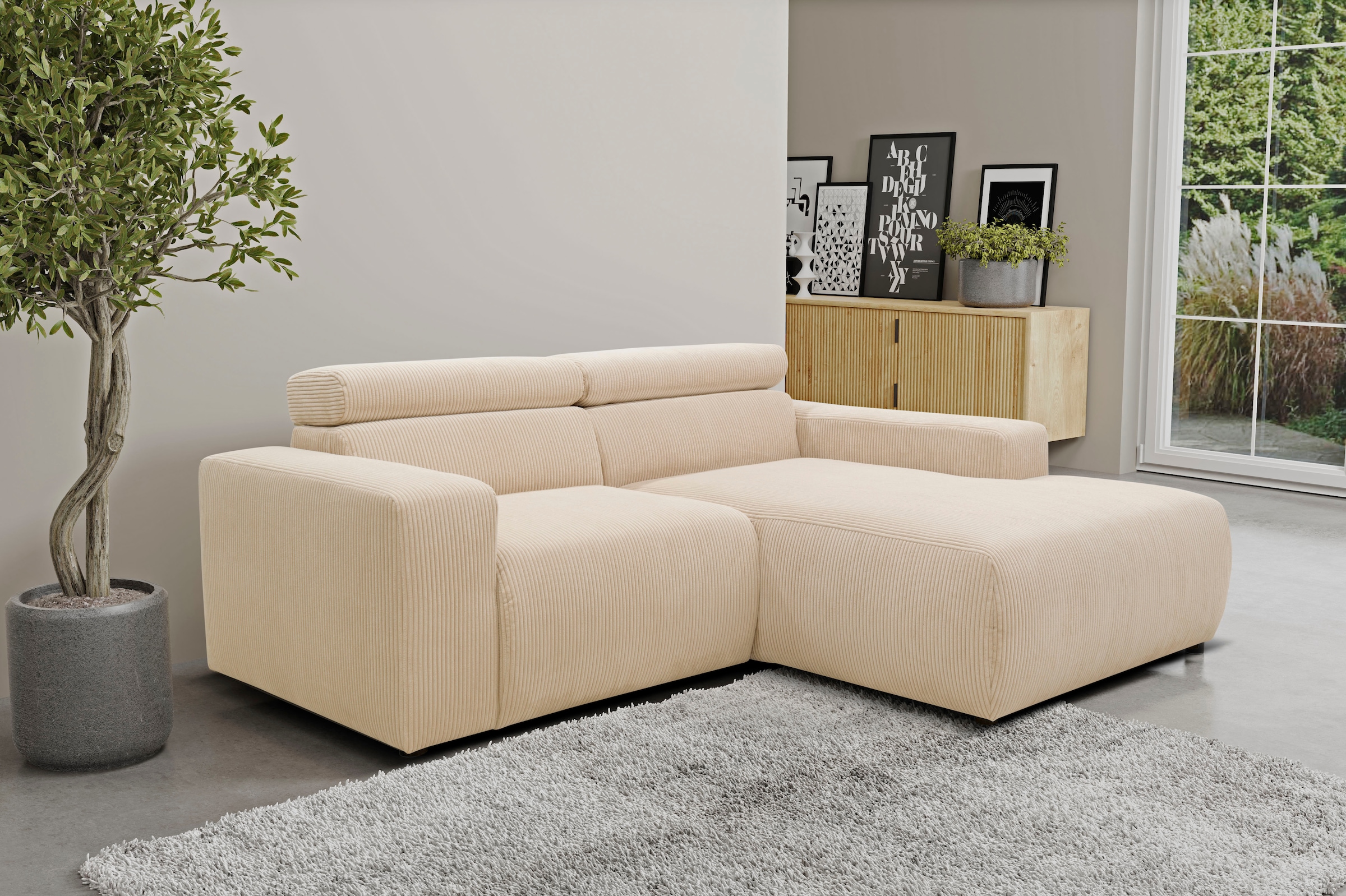 DOMO collection Ecksofa »Brandon B/T: 214/100 cm, belastbar bis 140kg/ Sitz günstig online kaufen