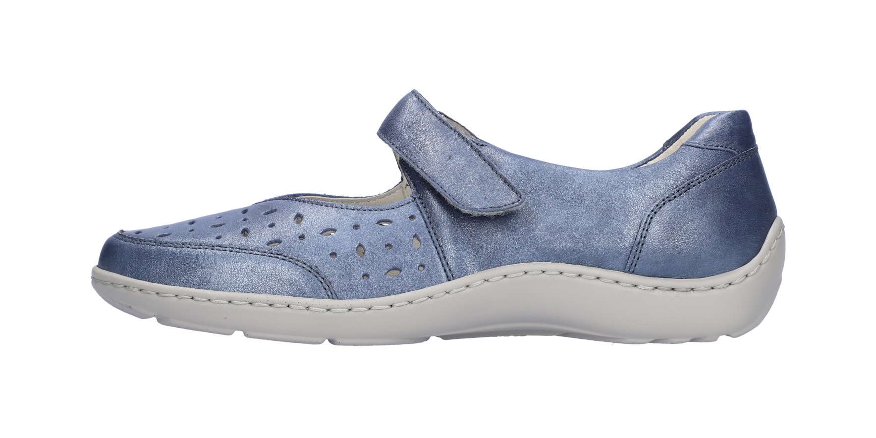 Waldläufer Riemchenballerina »HENNI«, Keilabsatz, Halbschuh, Komfortschuh mit Perforation, Weite H