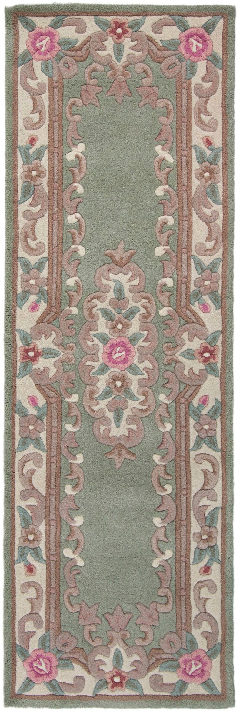 FLAIR RUGS Läufer »Aubusson«, rechteckig, 10 mm Höhe, Wolle, Teppich, Wohnz günstig online kaufen