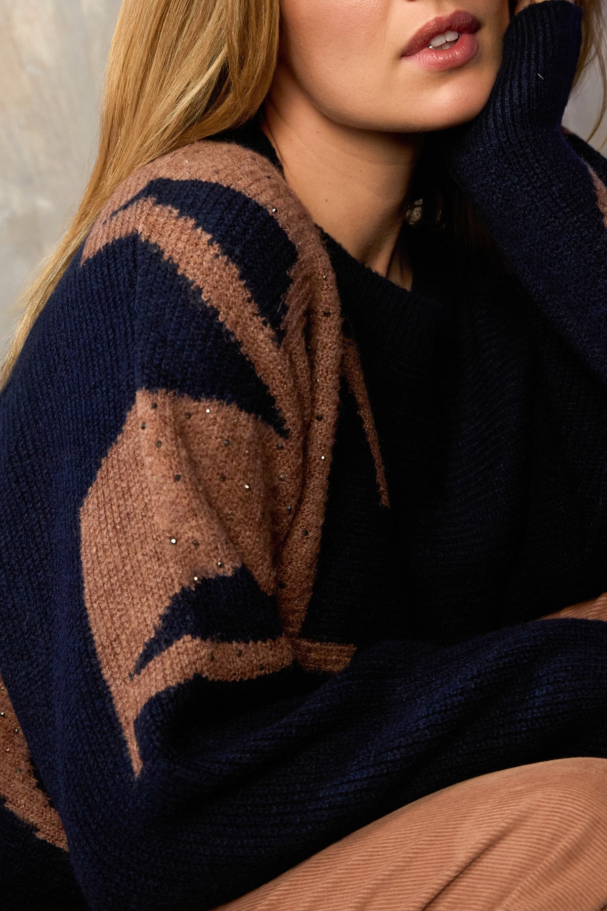 Monari Strickpullover Regular fit mit Musterdetails