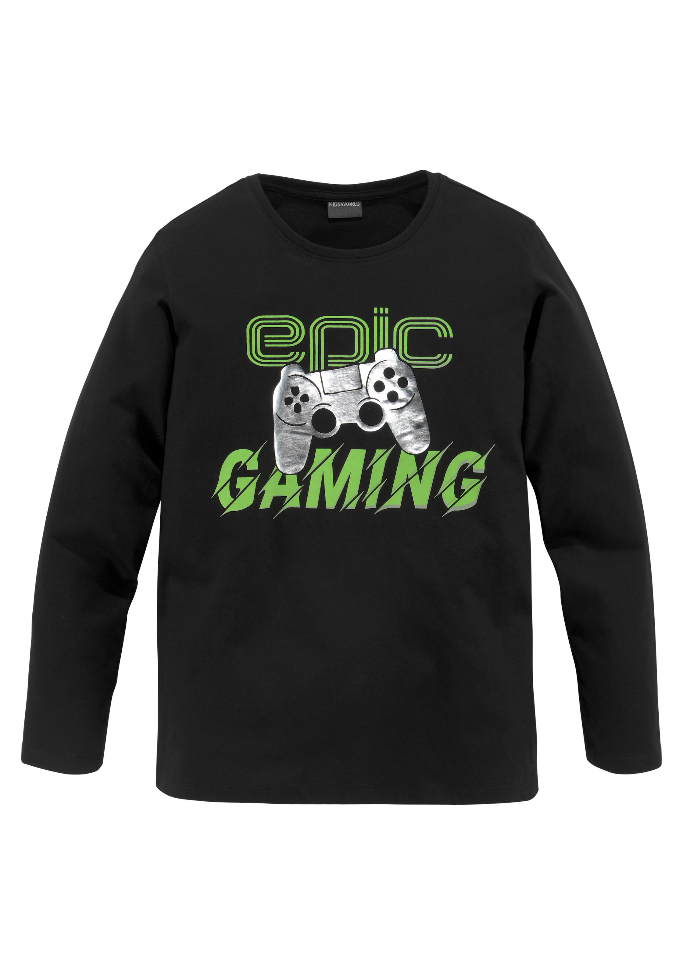 KIDSWORLD Langarmshirt »Folienprint: EPIC GAMING«, langärmelige, mit Statement-Print, Rundhalsausschnitt, Basic-Stil