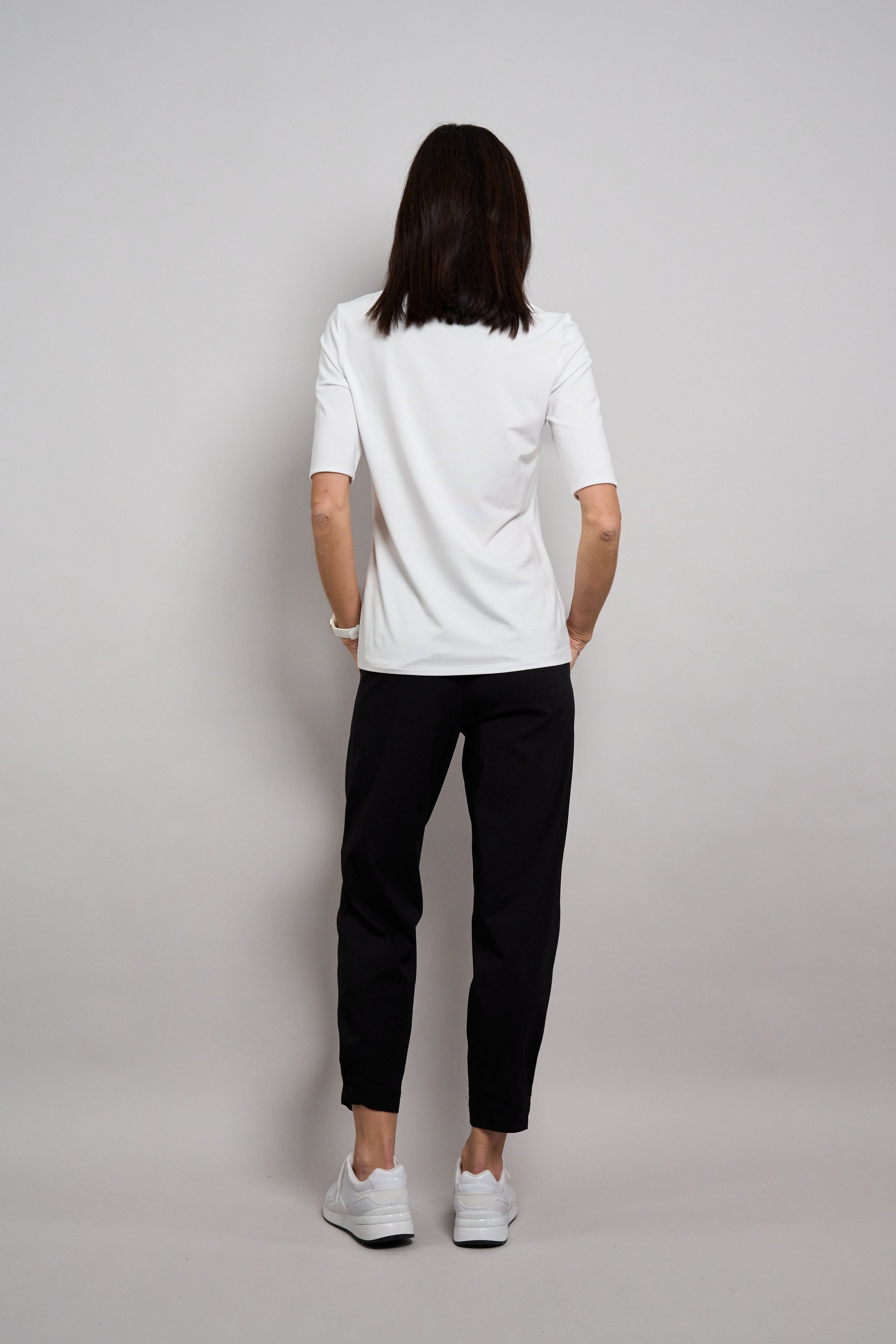 Seidel Moden Rundhalsshirt mit transparenten Lochmuster vorne - MADE IN GERMANY