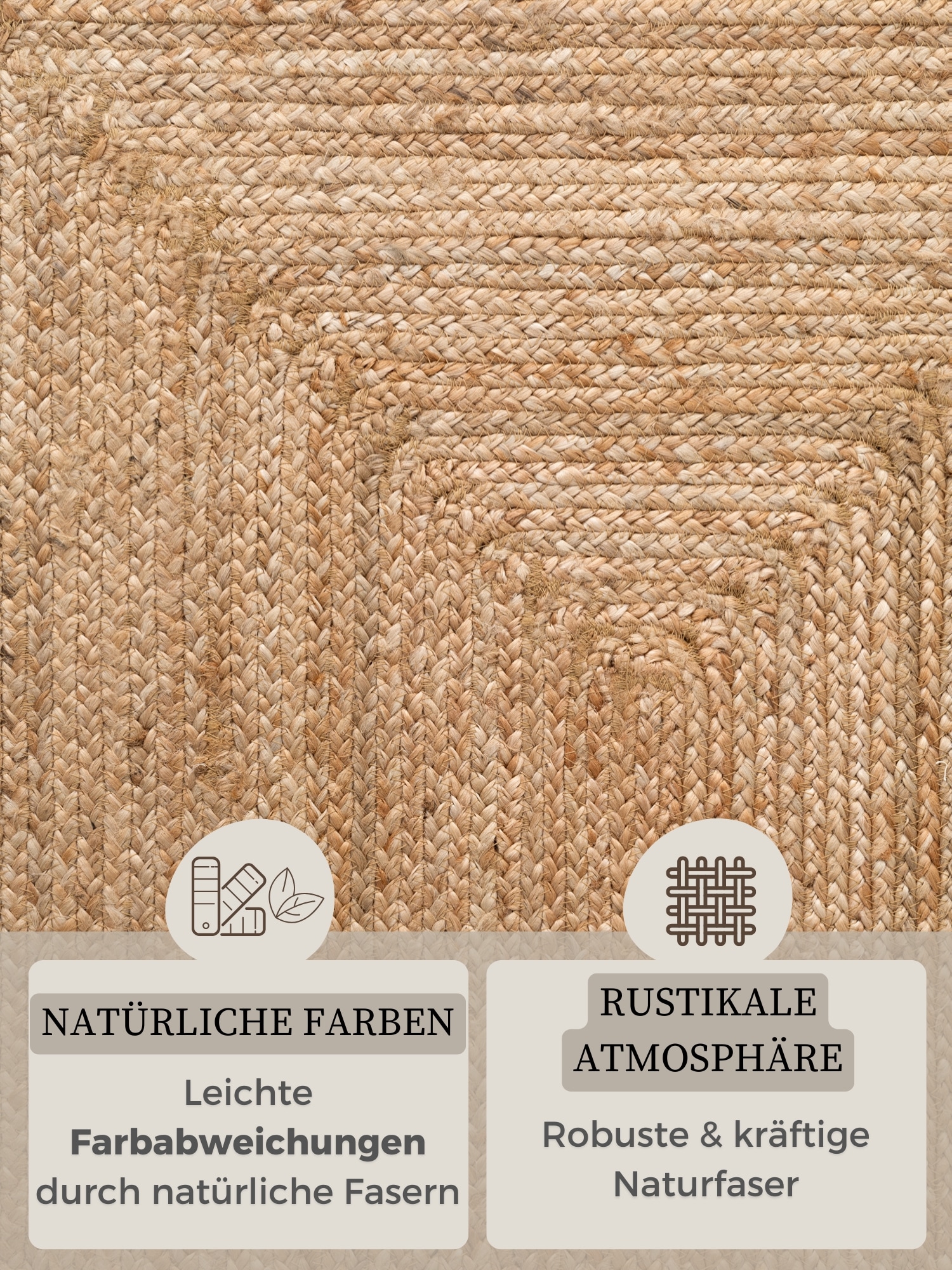 HANSE Home Teppich »Sharmila Juteteppich«, rechteckig, 9 mm Höhe, 100 % Jutefaser, Natur, Wohnzimmer, Esszimmer, Flur, Boho, Skandi
