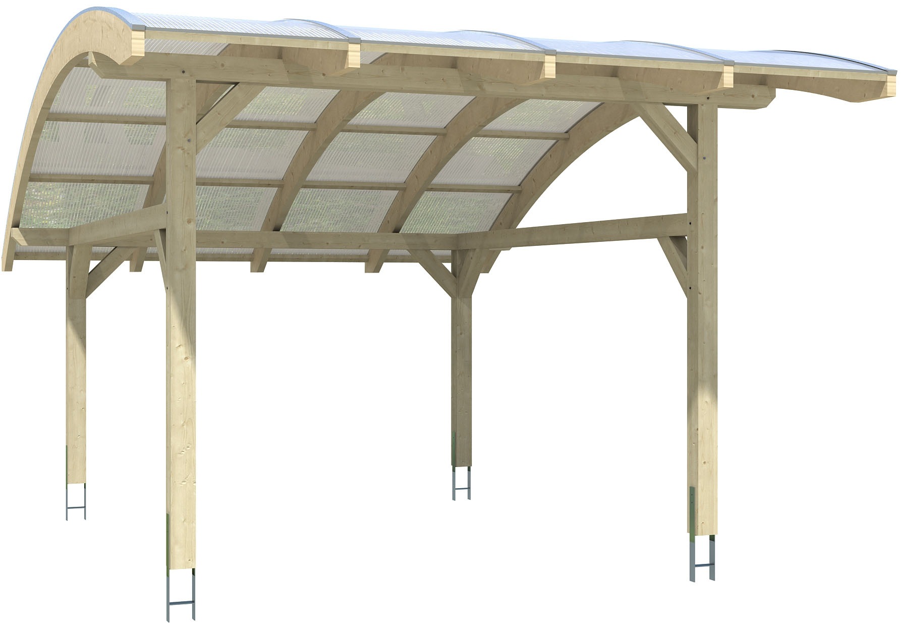 SKANHOLZ Einzelcarport »Schwaben« Leimholz 320 cm Weiß 434x630cm Weiß