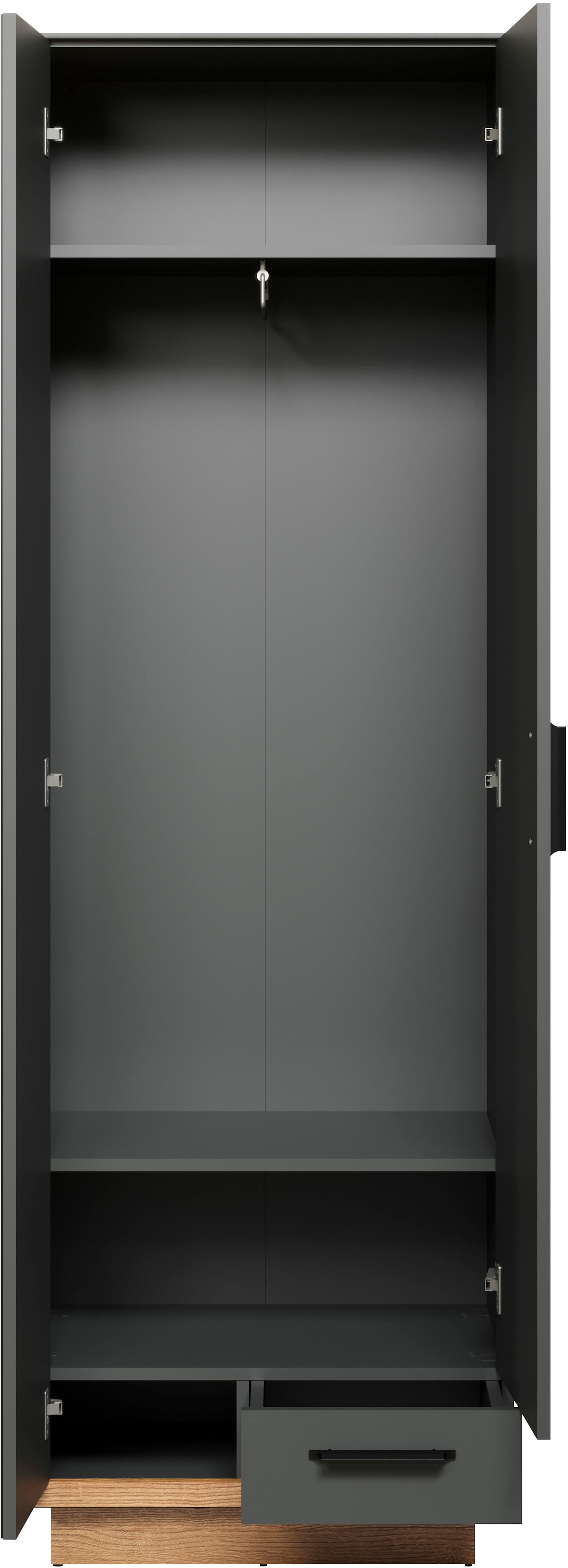 INOSIGN Garderobenschrank »Premont«, (1 St.), Eleganter Flurschrank auf einem Sockel - Soft-Close - Mit Frontspiegel