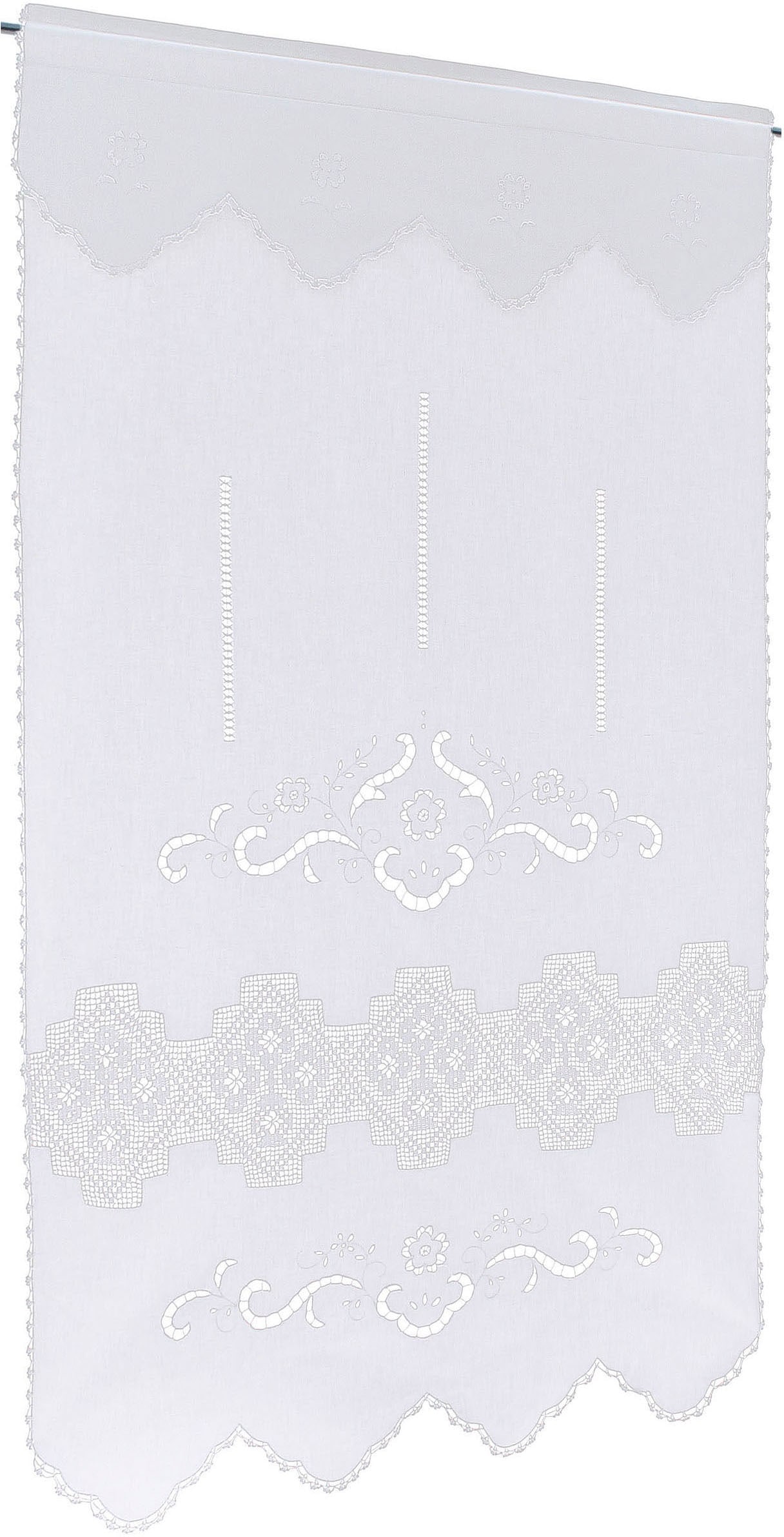 HOSSNER - ART OF HOME DECO Gardine »Bondone«, (1 St.), Häkelspitze - ECHTE Handarbeit