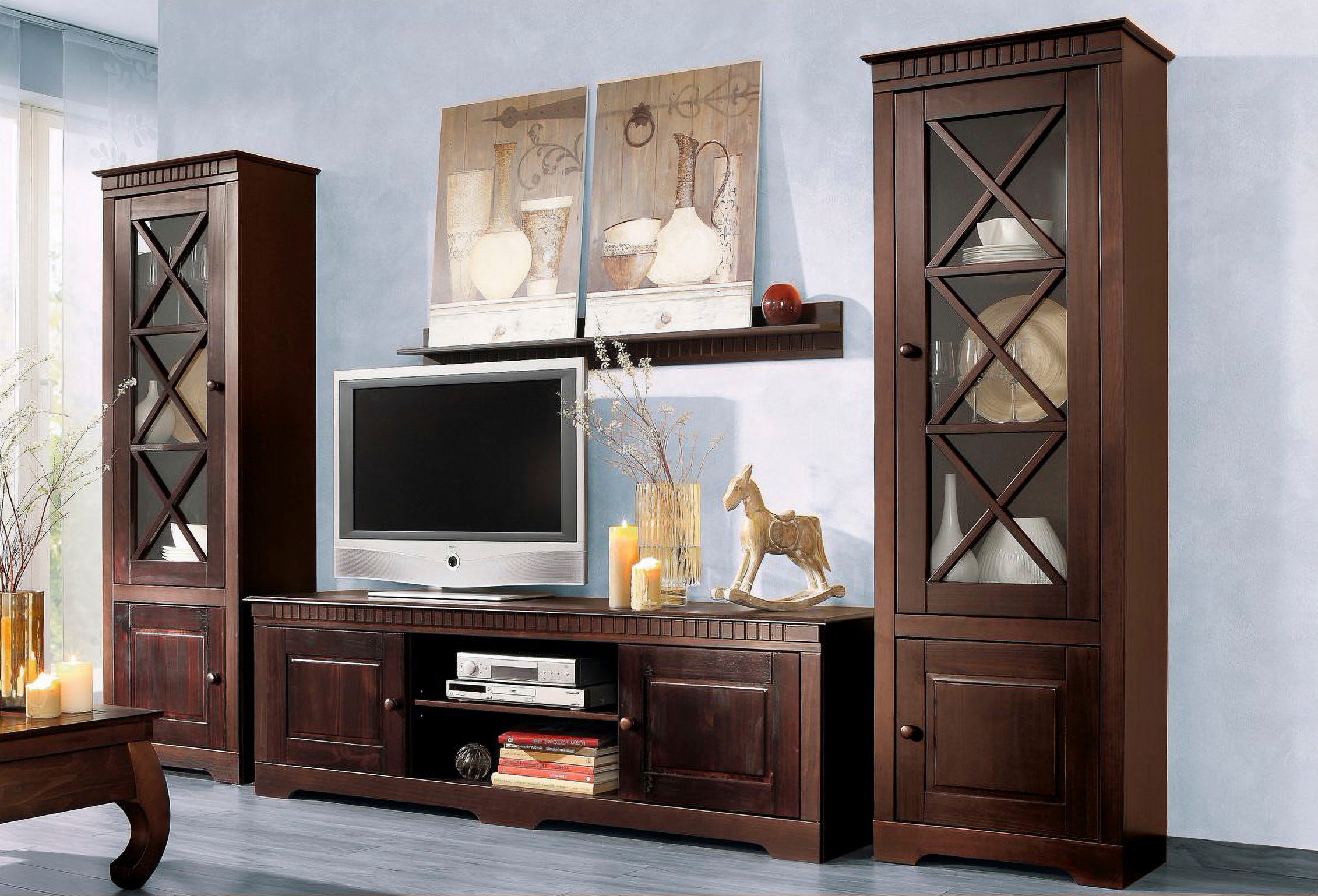 Home affaire Wohnwand »Lisa« Set, 3 Stk. tlg. bestehend aus zwei Vitrinen u günstig online kaufen