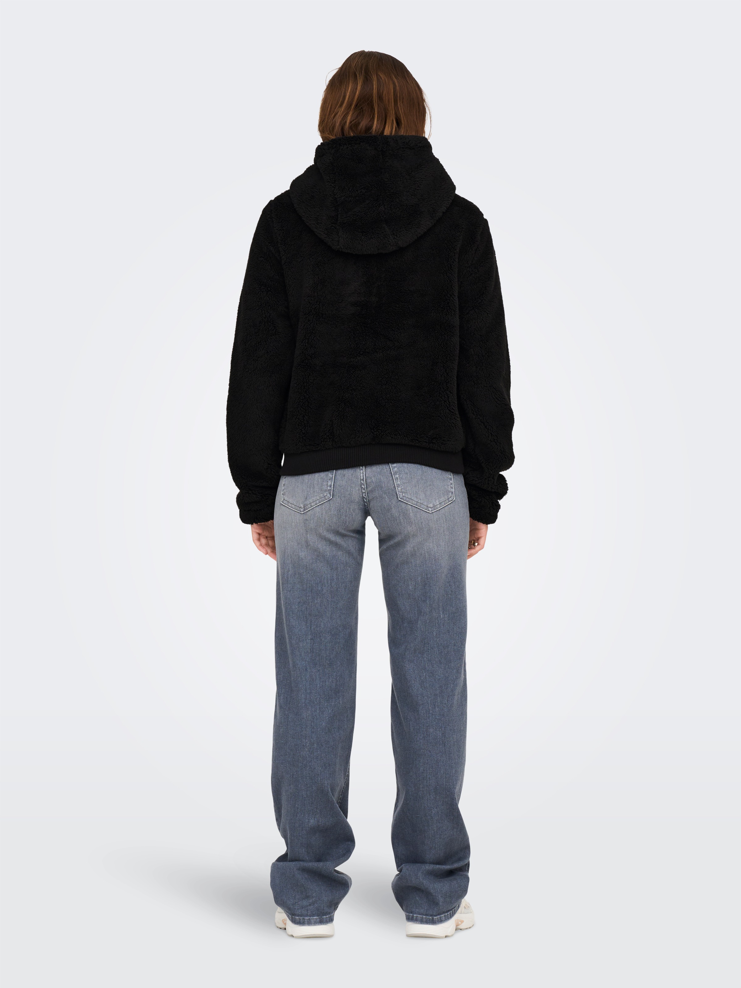 ONLY Kapuzenplüschjacke »ONLNEWANNA CONTACT SHERPA JKT OTW NOOS«, mit Kapuze