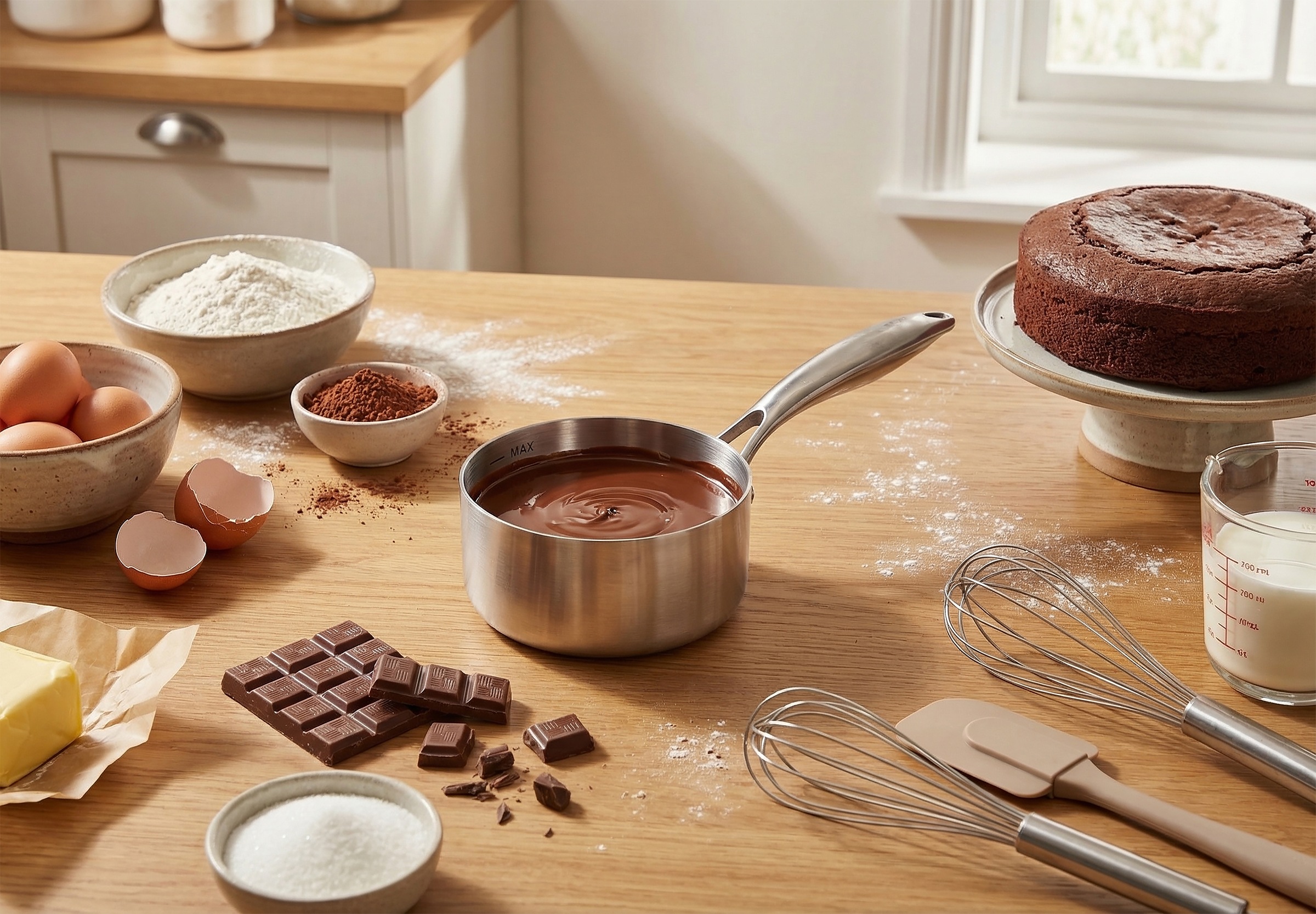 RESTO Kitchenware Kasserolle »CORVUS Soßentopf, TRI-PLY- Aufbau – 3-lagige Konstruktion« 1 tlg. Aluminium | Edelstahl 18/10