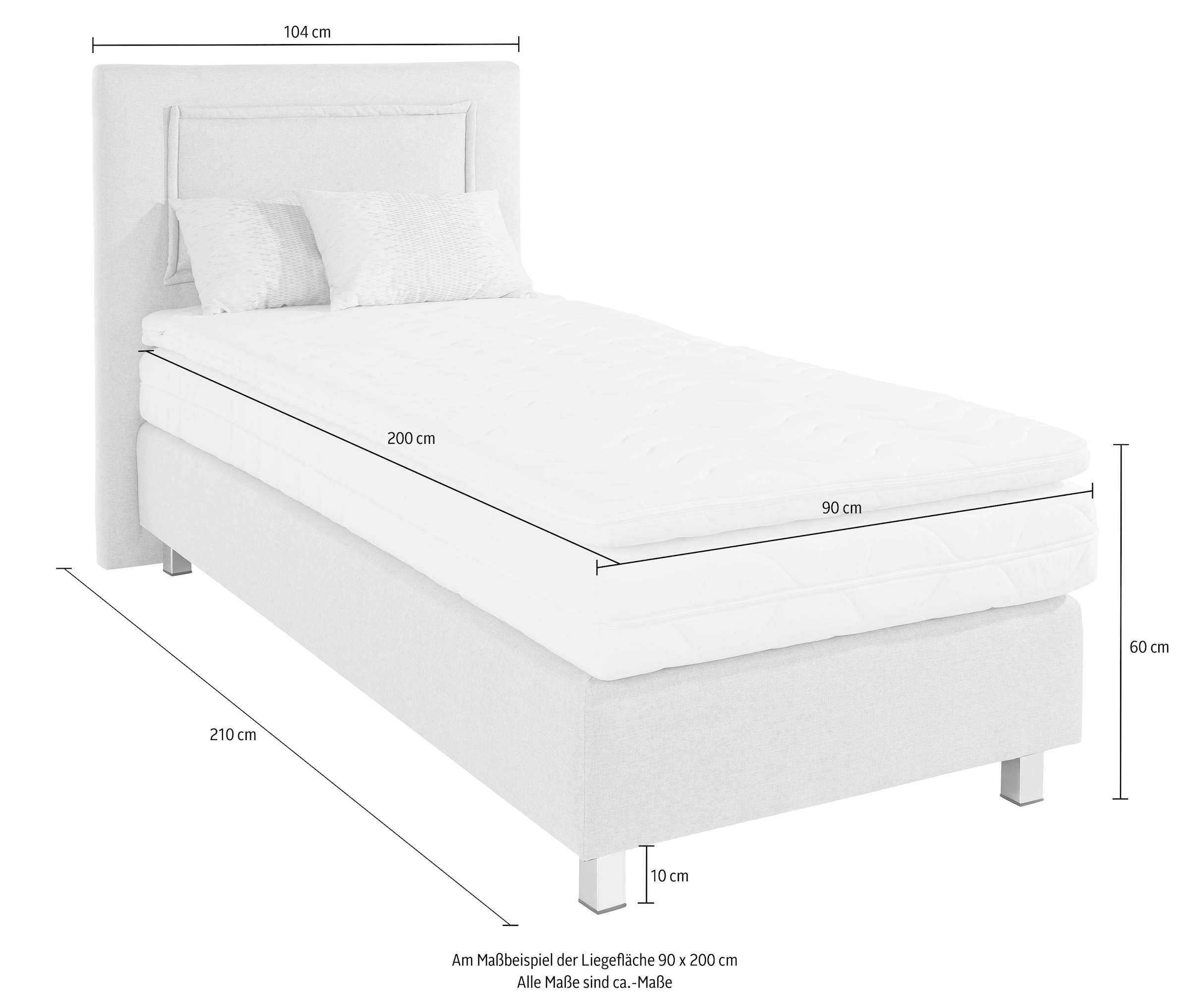 Westfalia Schlafkomfort Boxspringbett, inkl. Kaltschaum-Topper und Zierkissen