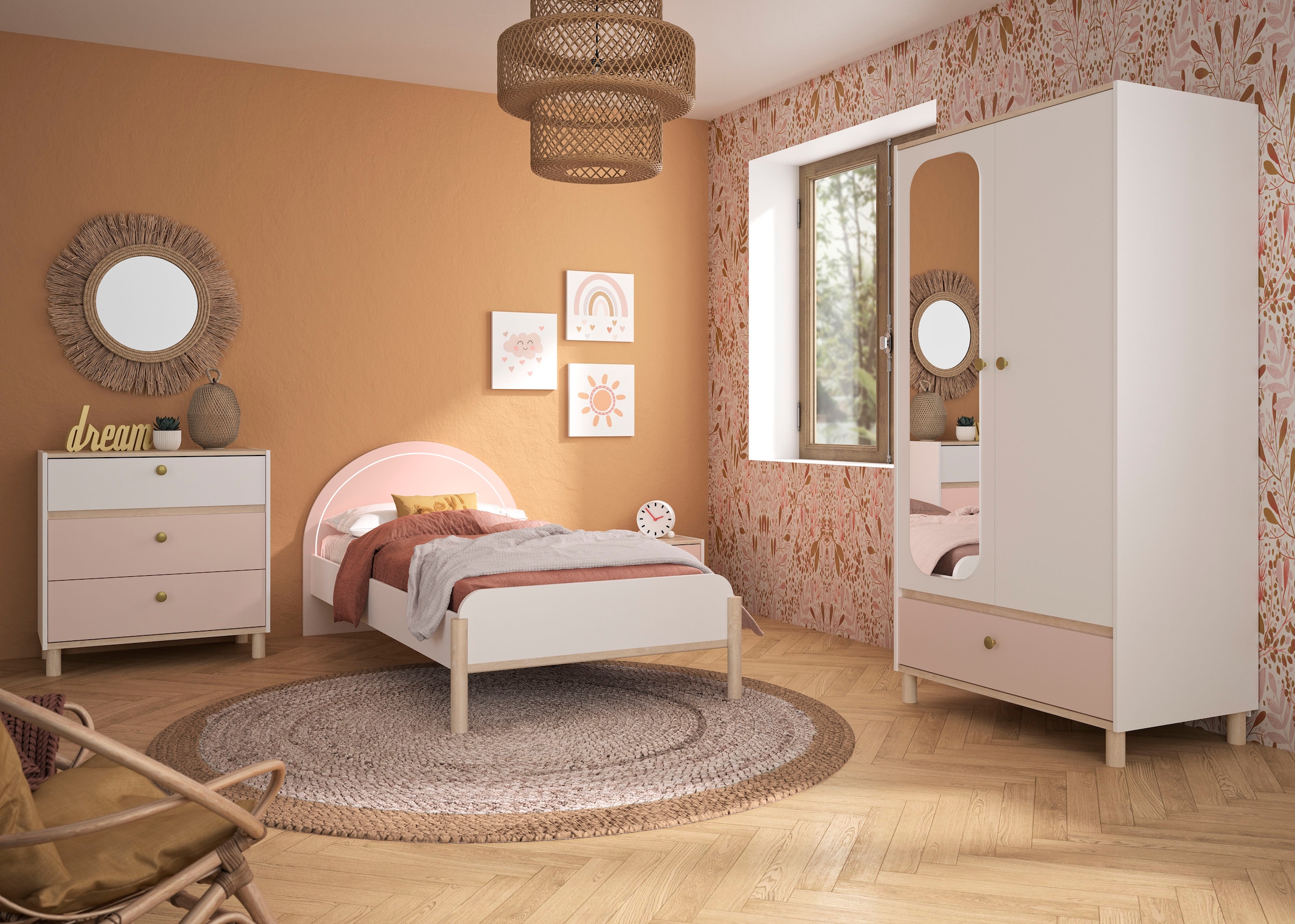 Gami Kleiderschrank »Romy«, (1 St.), Elegantes Design für eine sanfte und feminine Atmosphäre.