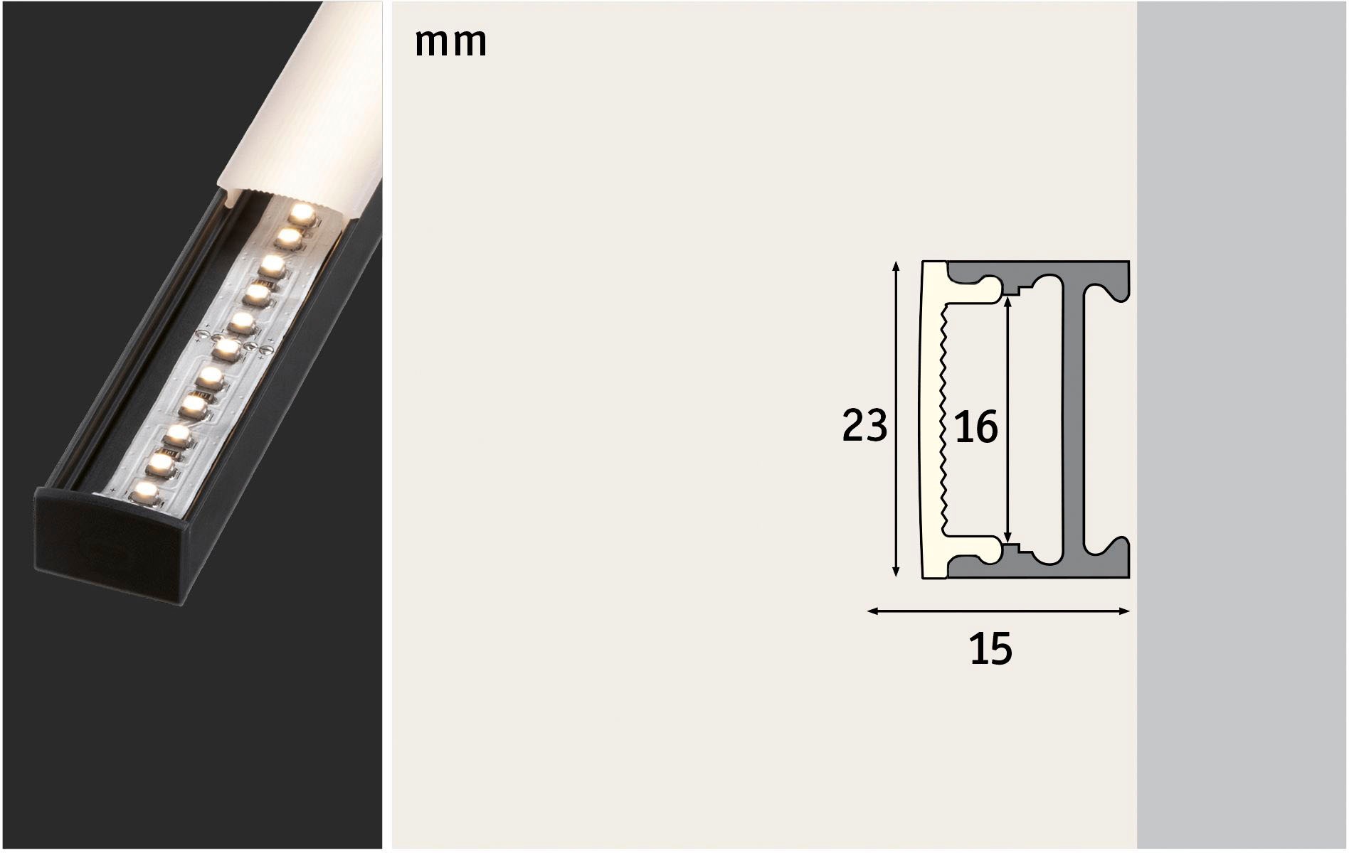 Paulmann LED-Streifen »Square Profil 1m mit weißem Diffusor eloxiert«