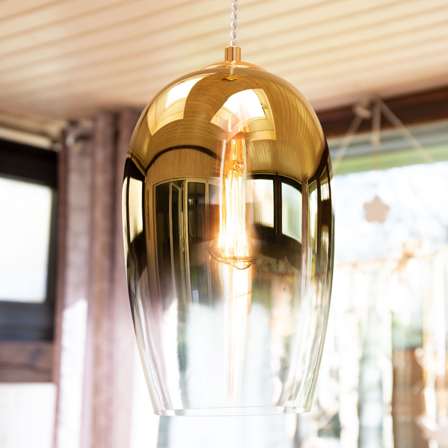 Esszimmer 1 Rechnung E27 bestellen LED flammig-flammig, Höhenverstellbar Pendelleuchte Paco Home »JAY«, auf Glas Wohnzimmer Deckenlampe