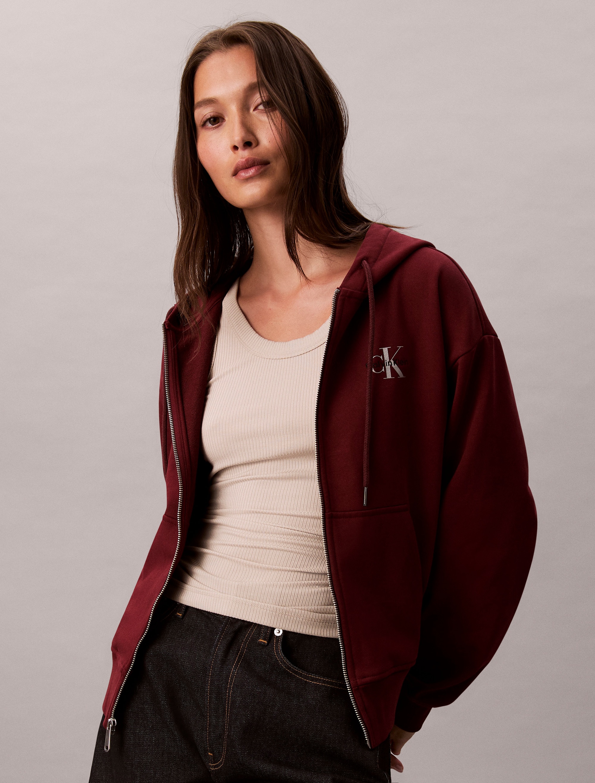 Calvin Klein Jeans Sweatjacke »MNLG FRNCH TRRY FZ B« Mit Rundhalsausschnitt