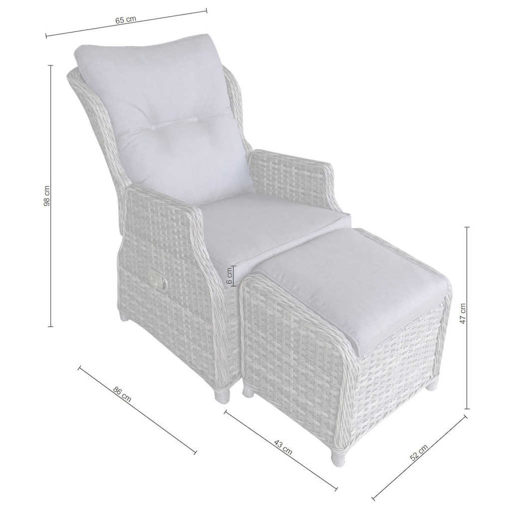 KONIFERA Relaxsessel »Premium«, Polyrattan, verstellbar, inkl. Auflage