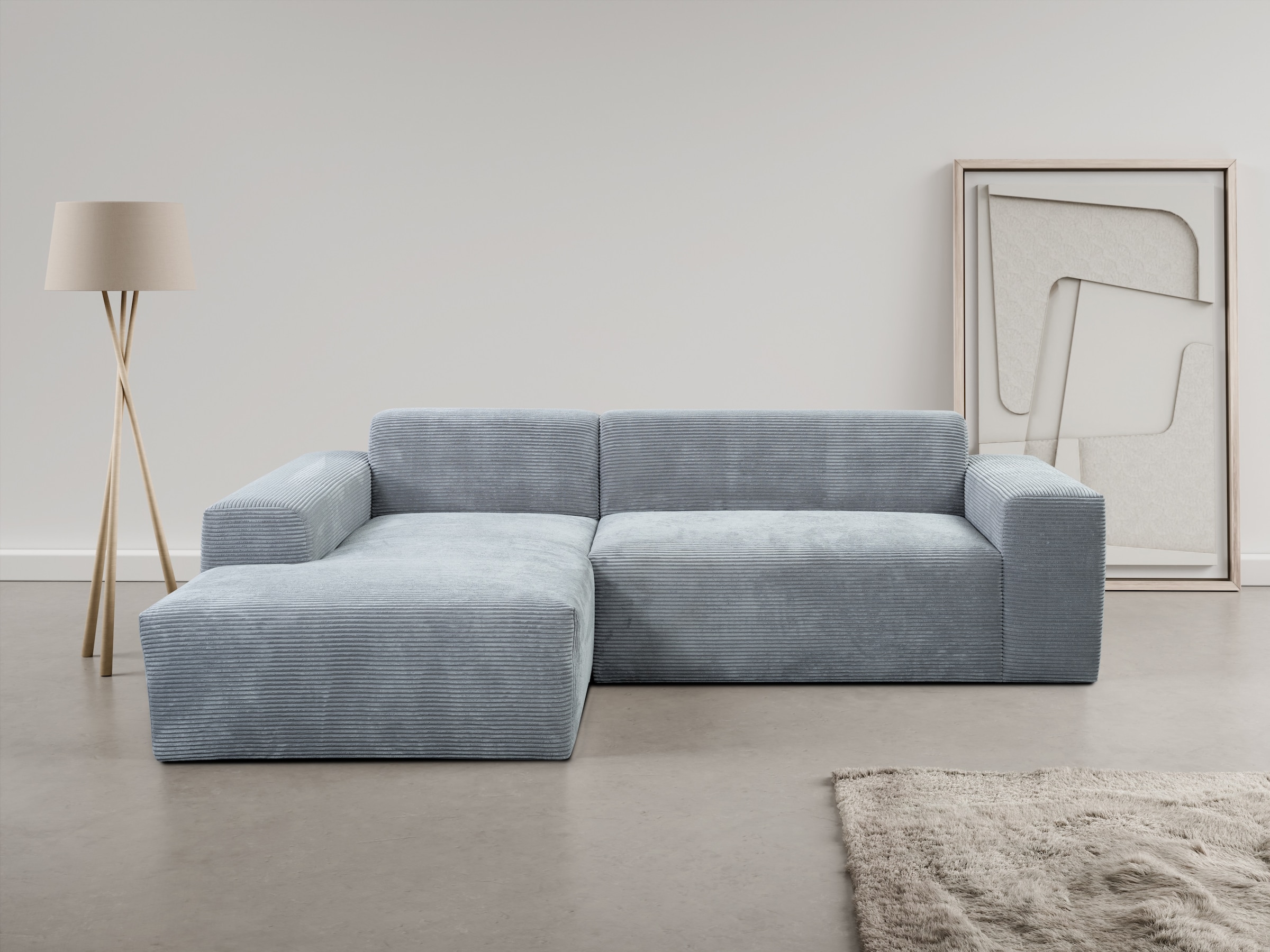 WERK2 Ecksofa »Zeus-L modern & zeitlos, Breite 253 cm, bequemes Sofa« Curvy günstig online kaufen