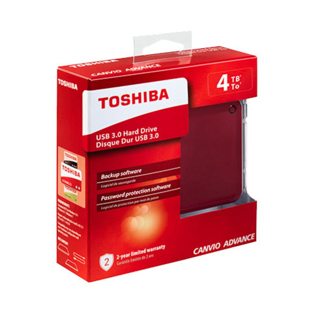 Toshiba externe HDD-Festplatte »Canvio Advance 4TB Red«, 2,5 Zoll, Anschluss USB