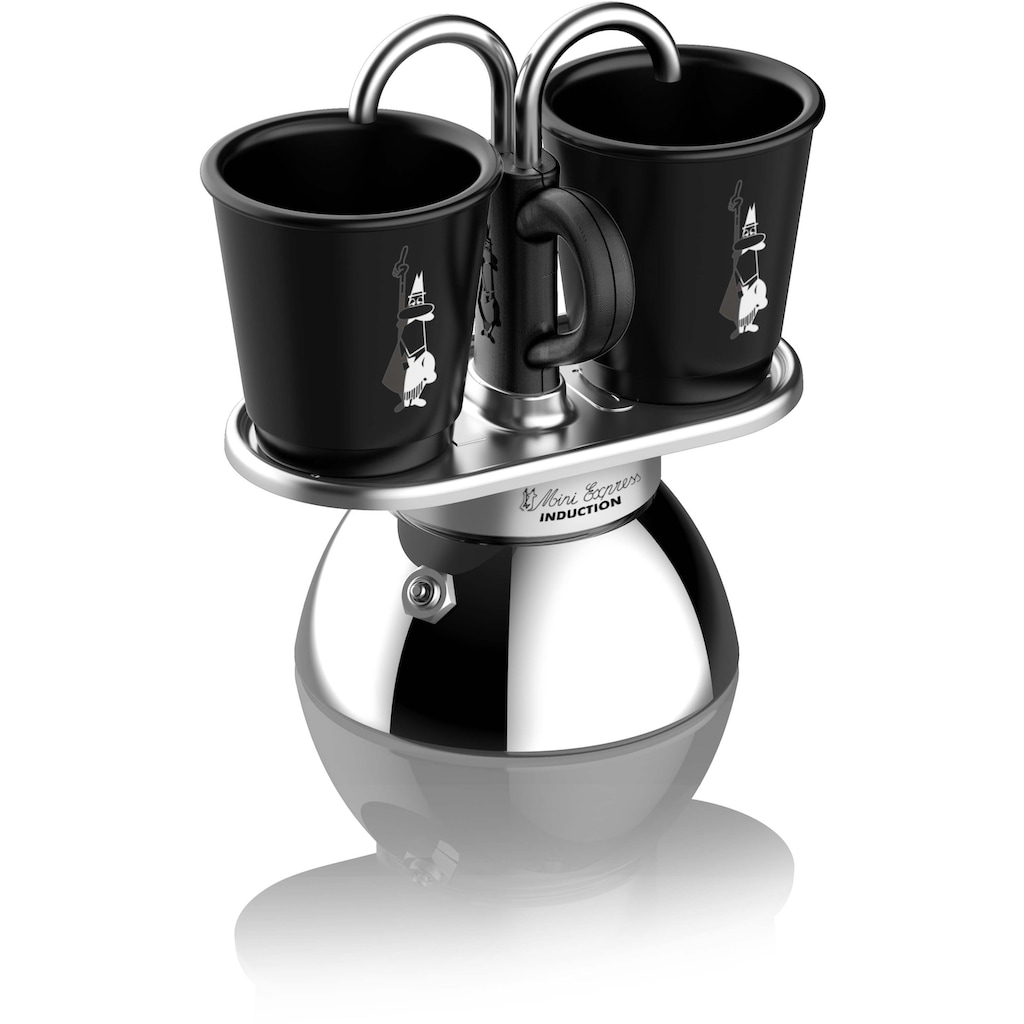 BIALETTI Espressokocher »Mini Induktion«, zwei Espressi gleichzeitig zubereiten, 90 ml, Zwei-Schicht-Edelstahl