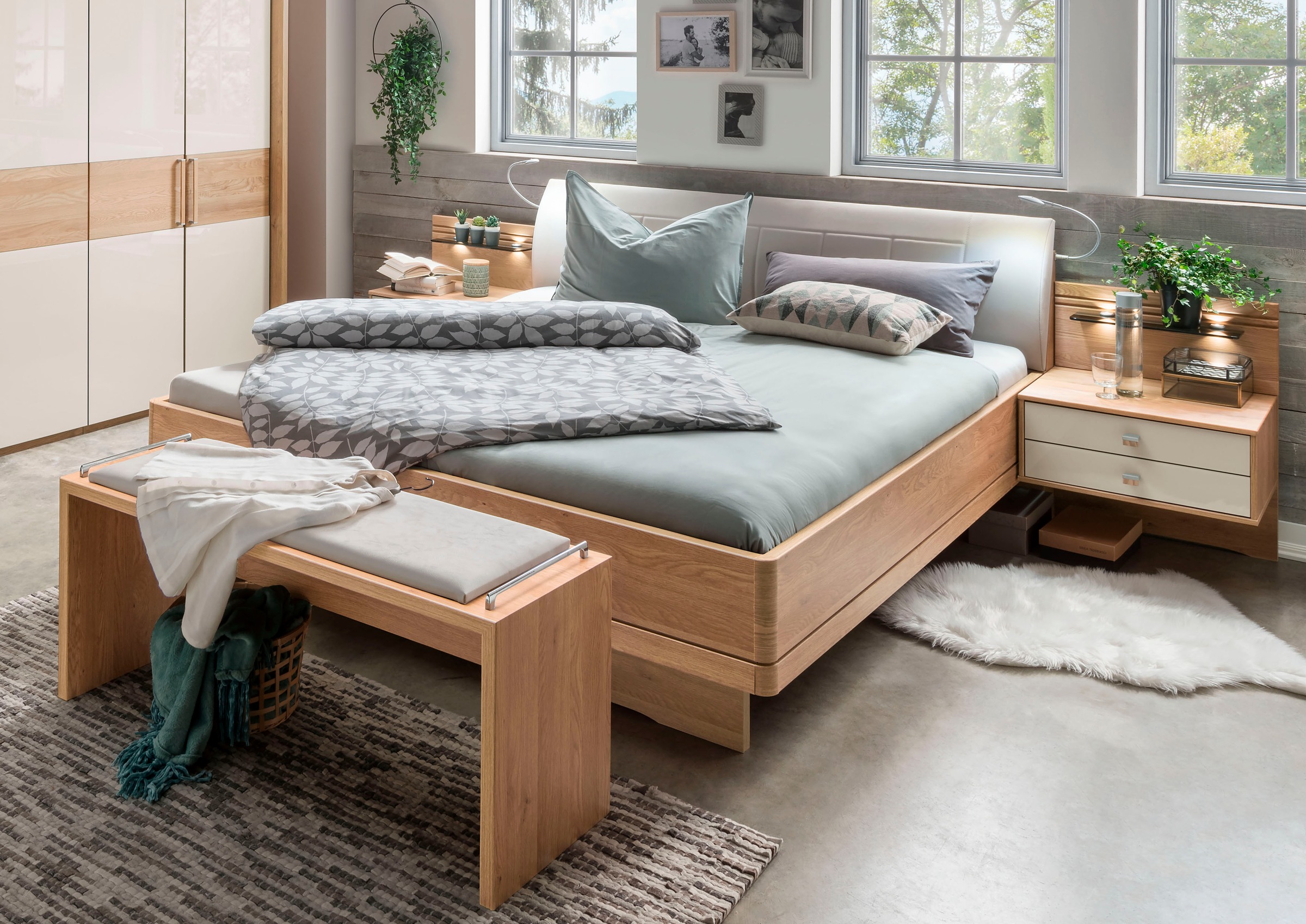 WIEMANN Bett »Kiruna, Bettgestell, Bettrahmen, Eiche Nachbildung, Polsterko günstig online kaufen
