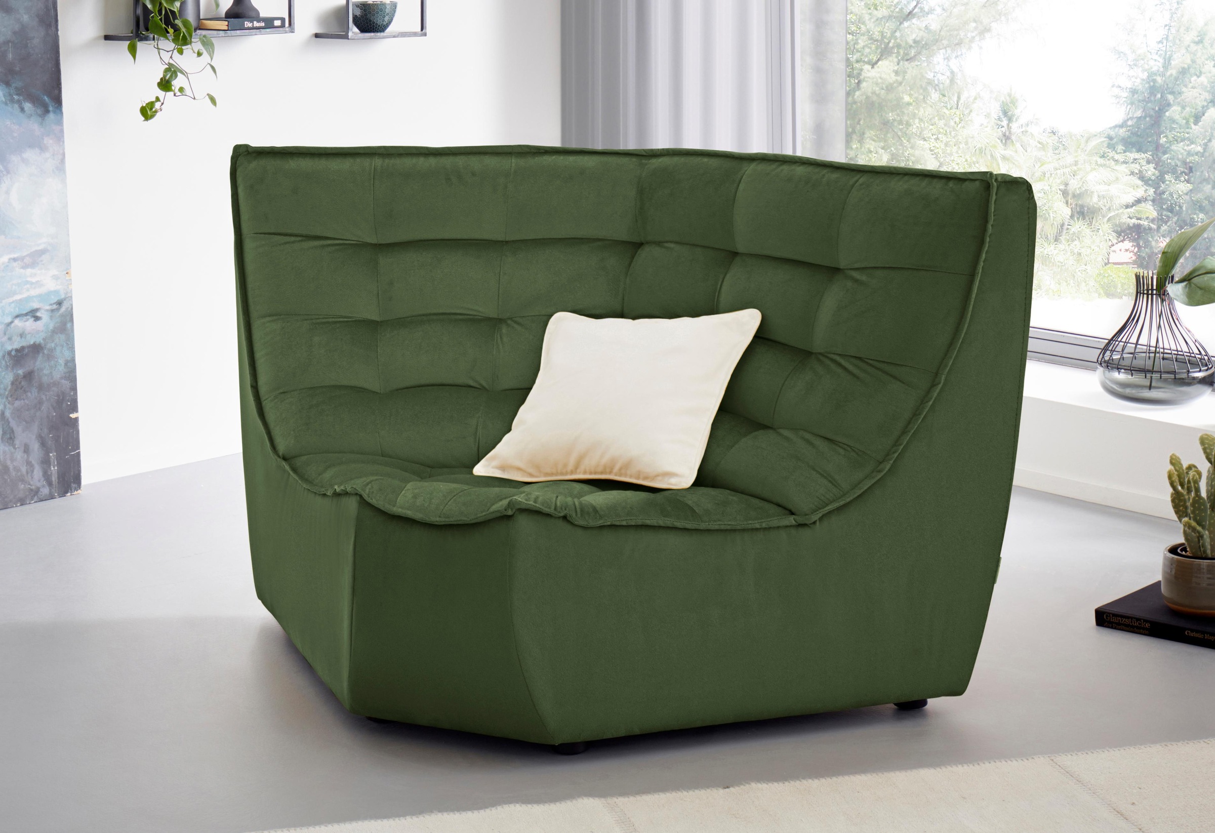 CALIA ITALIA Ecksofa »Banjo, Eckelement, tolles Design und hoher Sitzkomfor günstig online kaufen